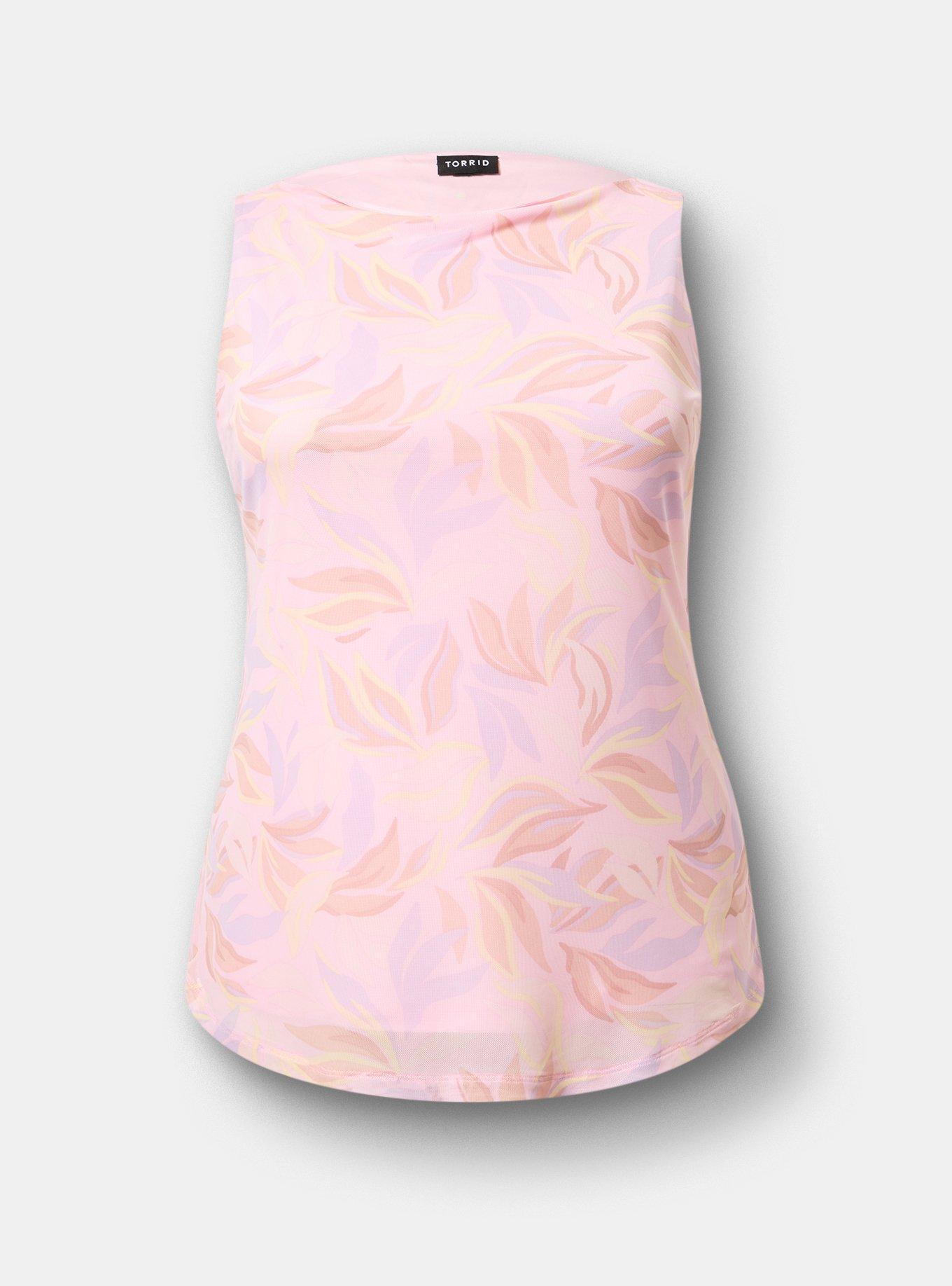 Mesh Boat Neck Tank, SWAYING LEAVES MULTI, hi-res