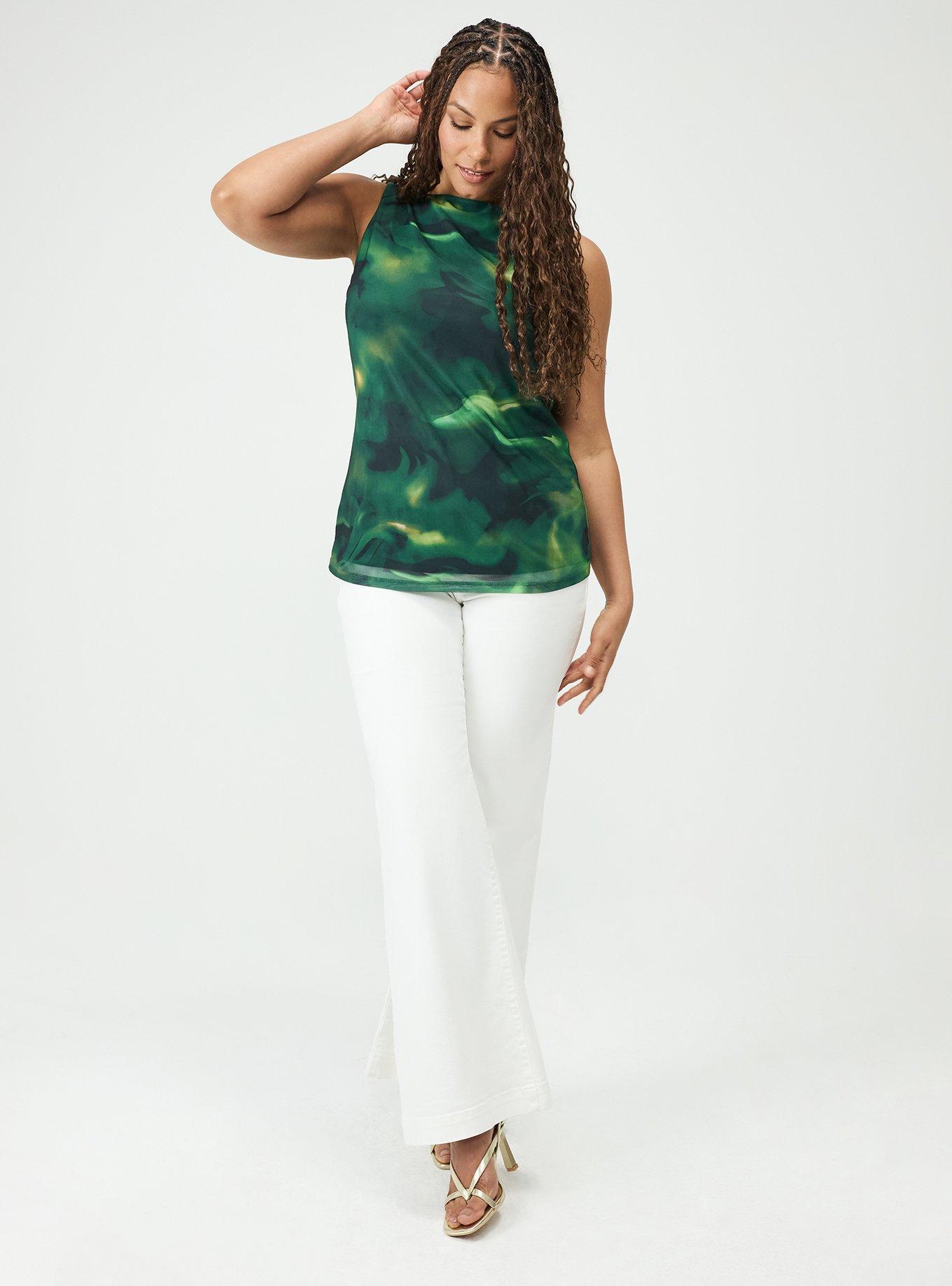 Studio Mesh Boat Neck Tank, NORTHERN LIGHTS GREEN, alternate