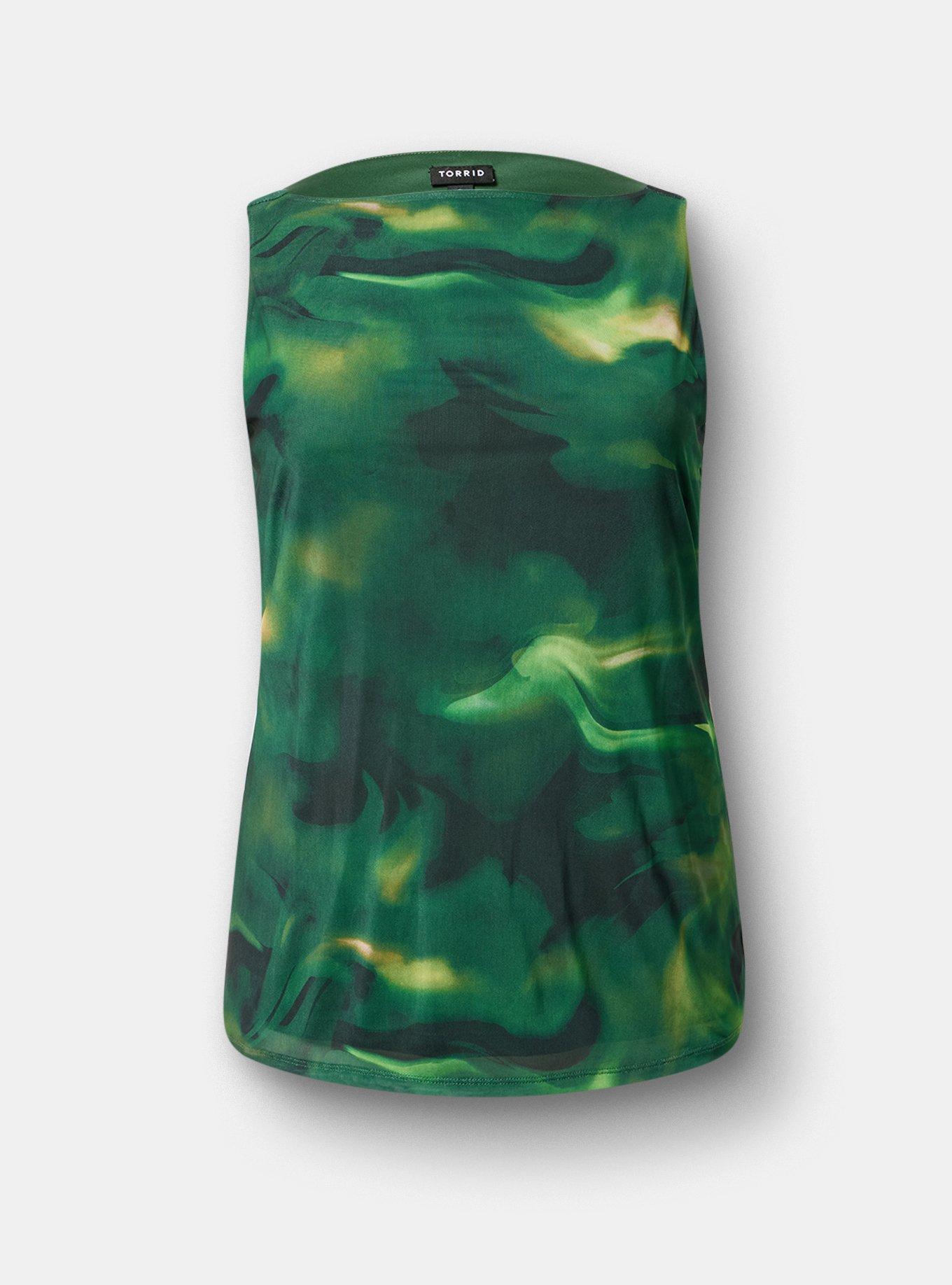 Studio Mesh Boat Neck Tank, NORTHERN LIGHTS GREEN, hi-res