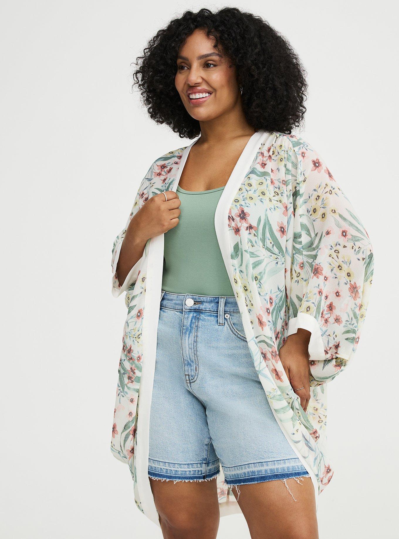 Cocoon Kimono, FAWNA FLORAL IVORY, alternate