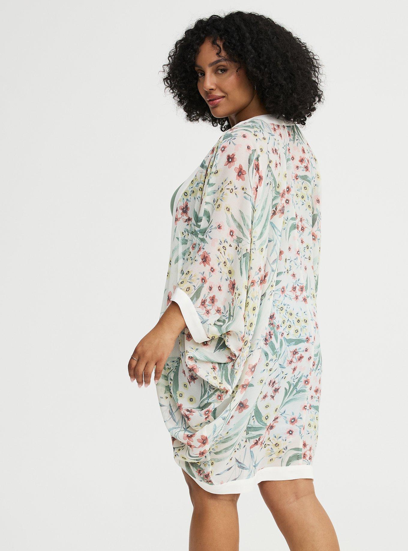 Cocoon Kimono, FAWNA FLORAL IVORY, alternate