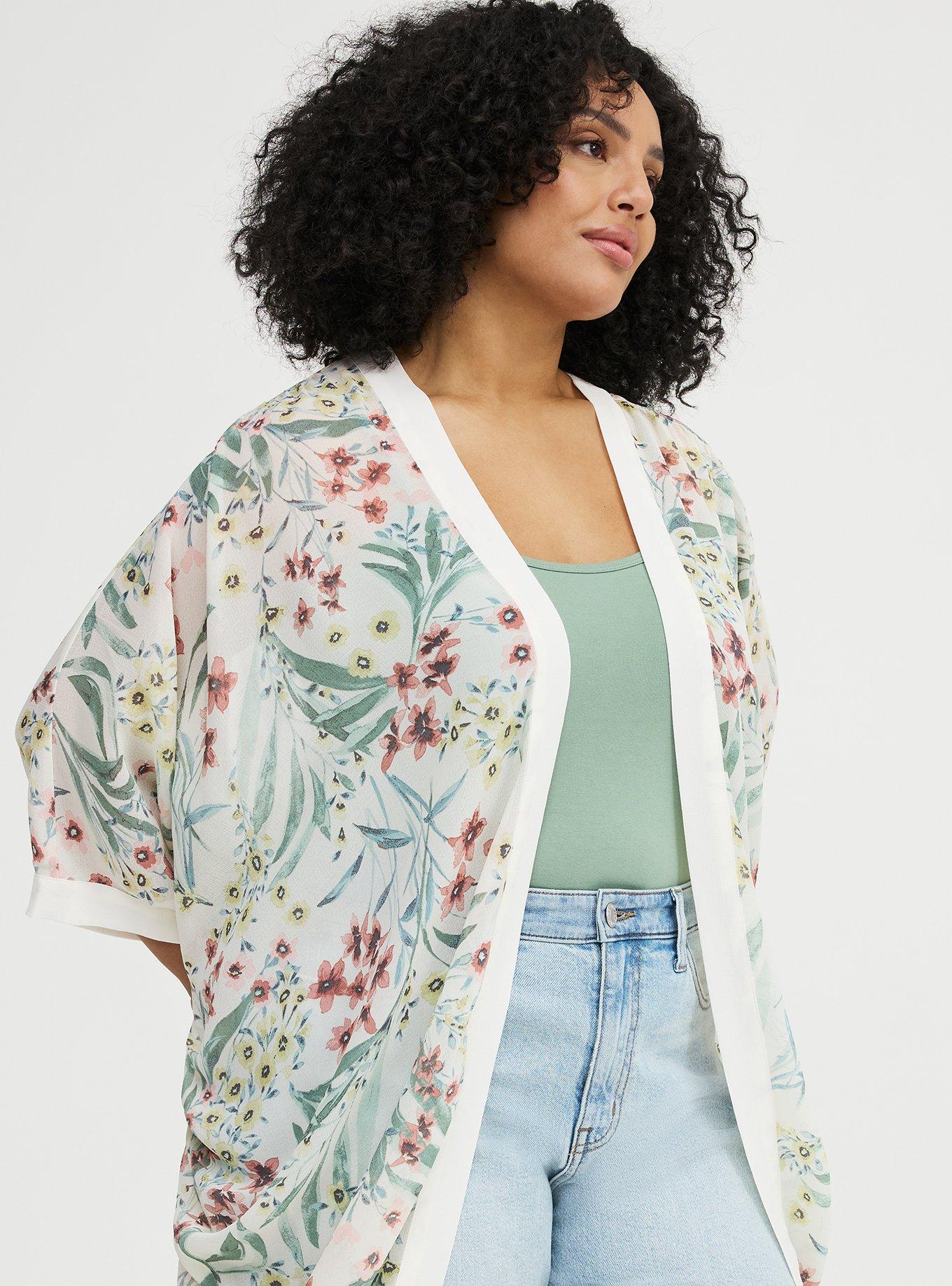 Cocoon Kimono, FAWNA FLORAL IVORY, alternate