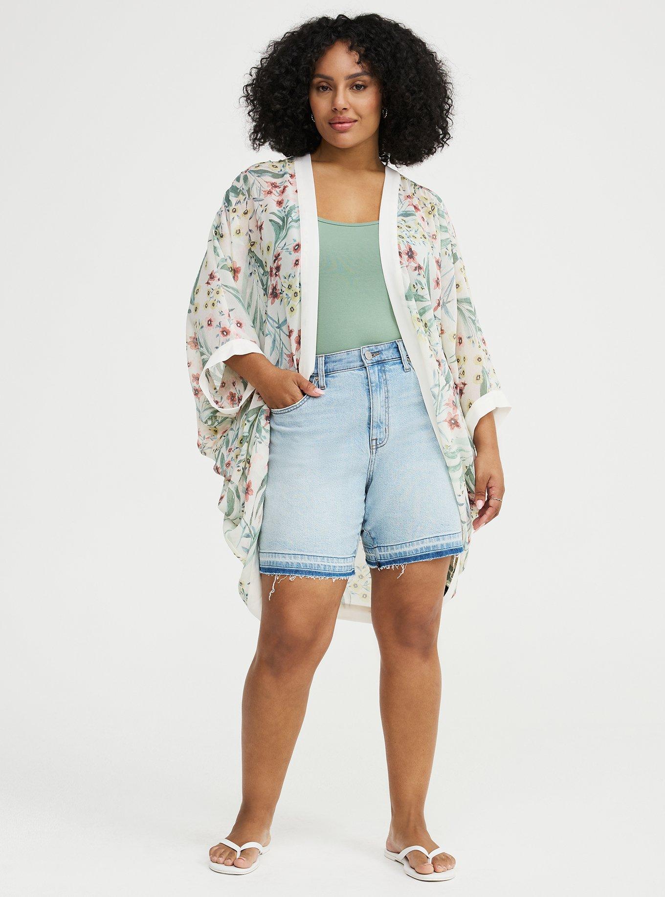 Cocoon Kimono, FAWNA FLORAL IVORY, hi-res