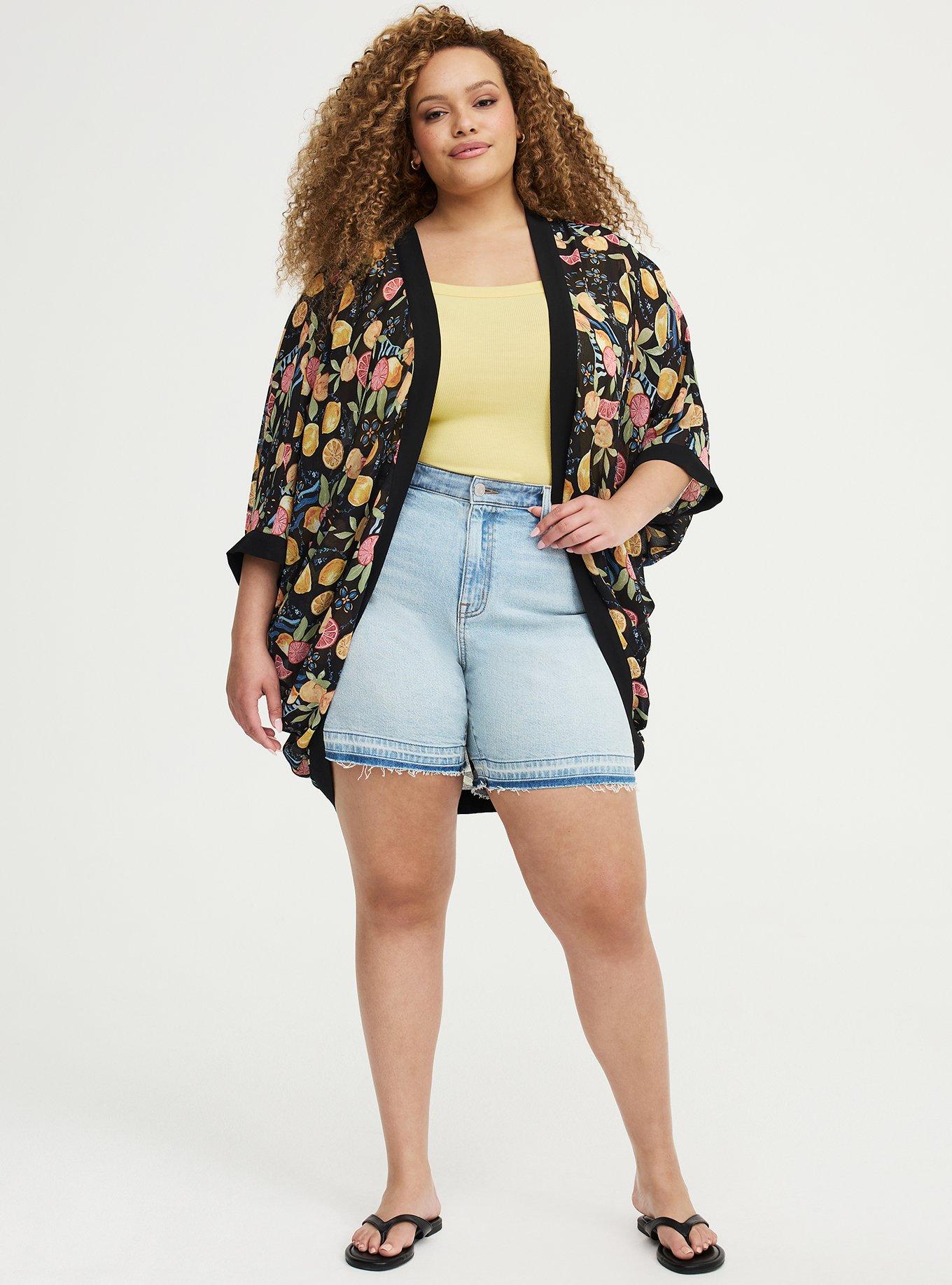 Cocoon Kimono, FRUITY PICNIC BLACK, alternate