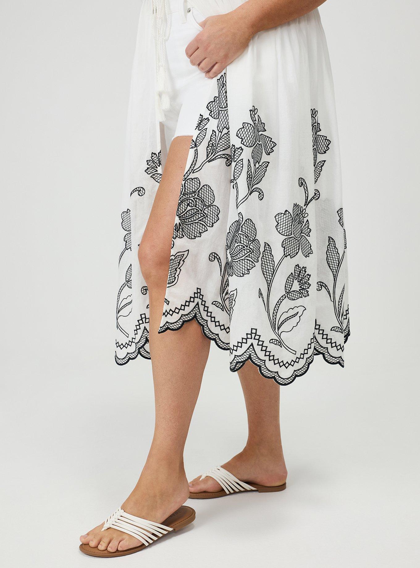 Floral Embroidered Maxi  Kimono, WHISPER WHITE, alternate