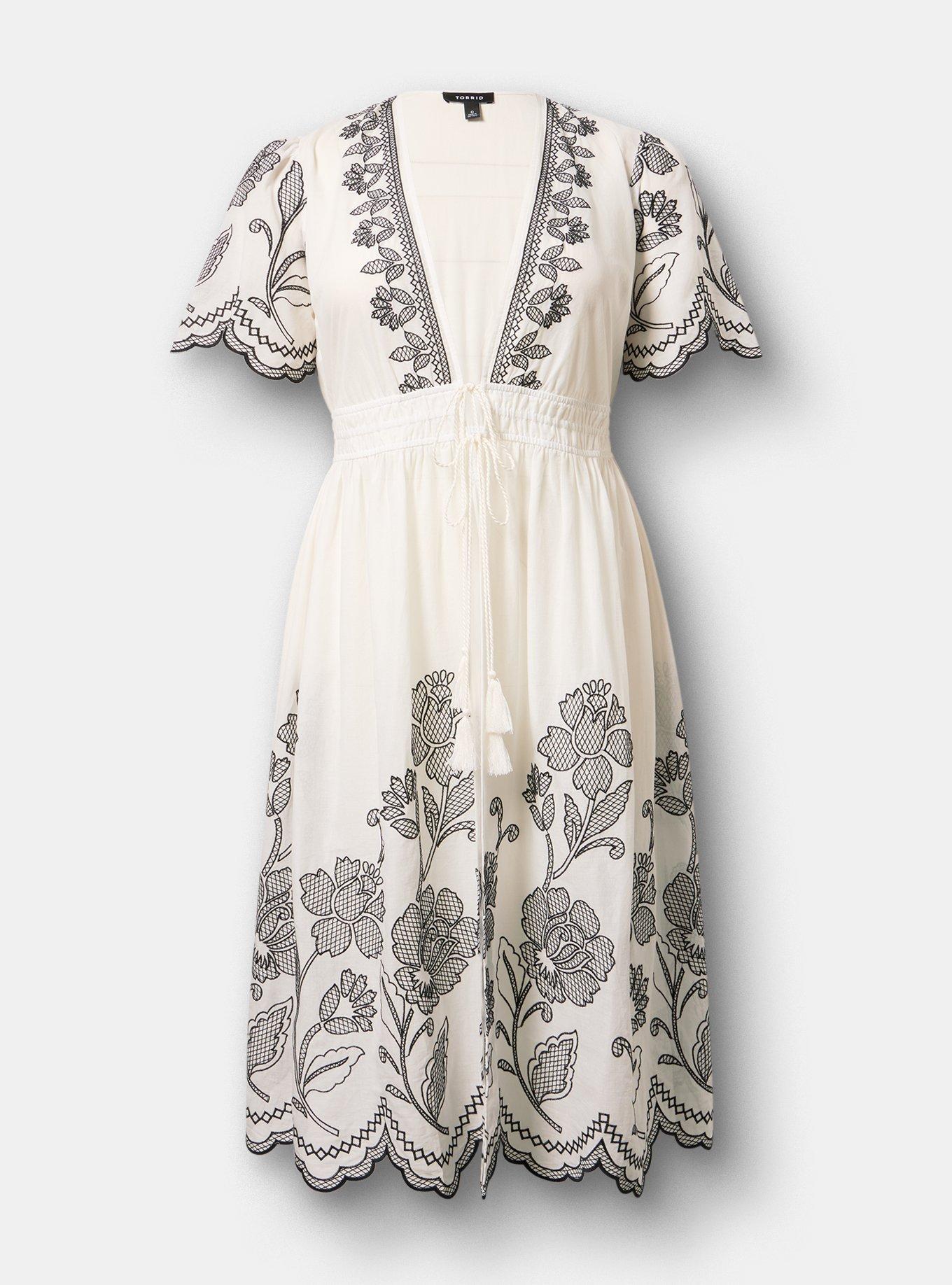 floral embroidered a line dress Floral A-Line Wedding Dress with Flutter Sleeves & Open Back main image 0