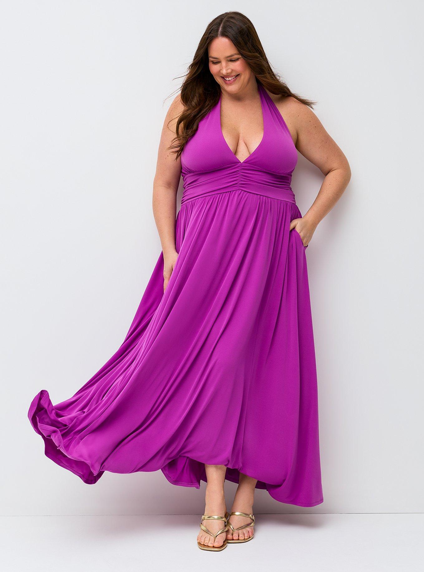 ramy brook halter dress Momyknows Coffee Halter Neck Side Slit Plus Size Maternity Baby Shower Maxi Dress Coffee / 3XL