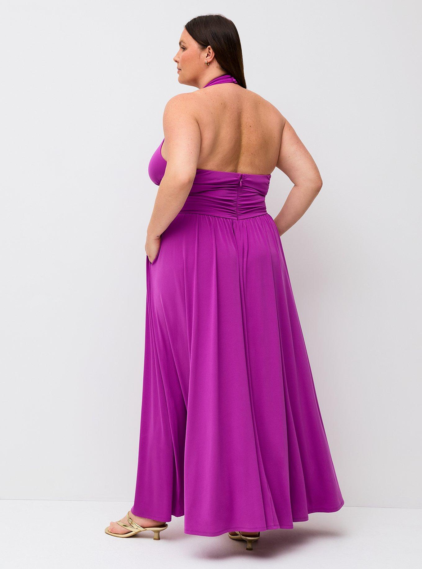 plus size halter dress with built in bra SheBird