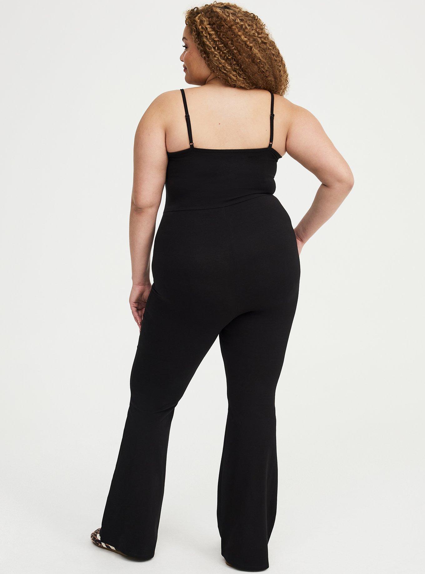 Full-Length Flare Catsuit, DEEP BLACK, alternate