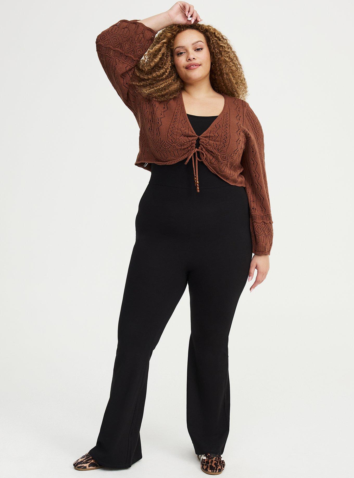 Full-Length Flare Catsuit, DEEP BLACK, alternate