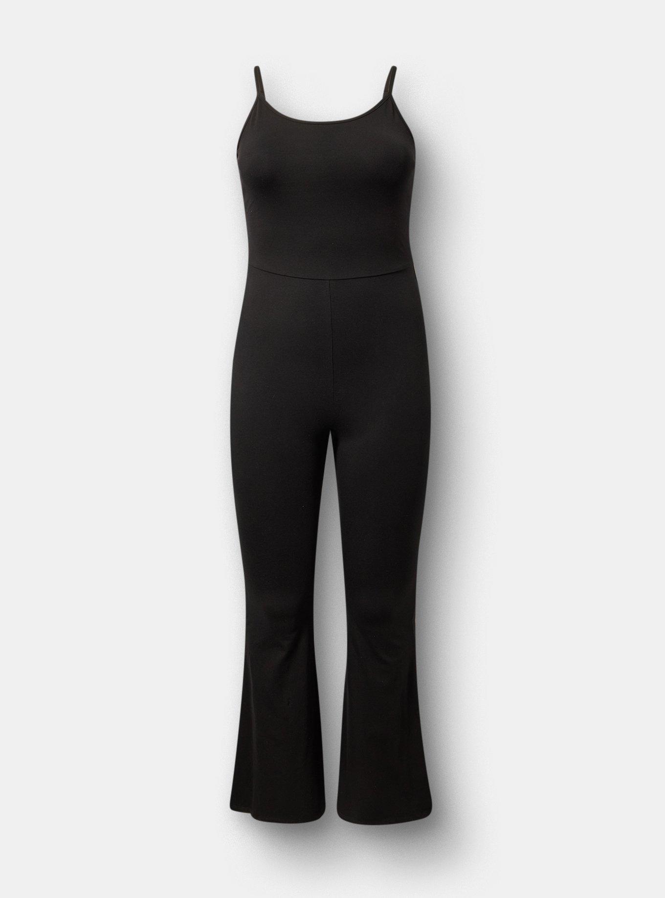 Full-Length Flare Catsuit, DEEP BLACK, hi-res