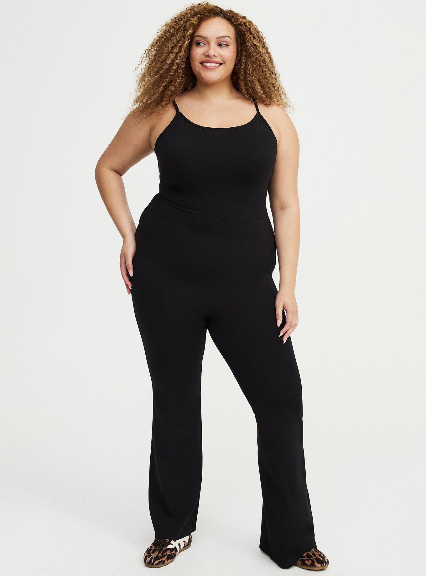 Full-Length Flare Catsuit, DEEP BLACK, hi-res