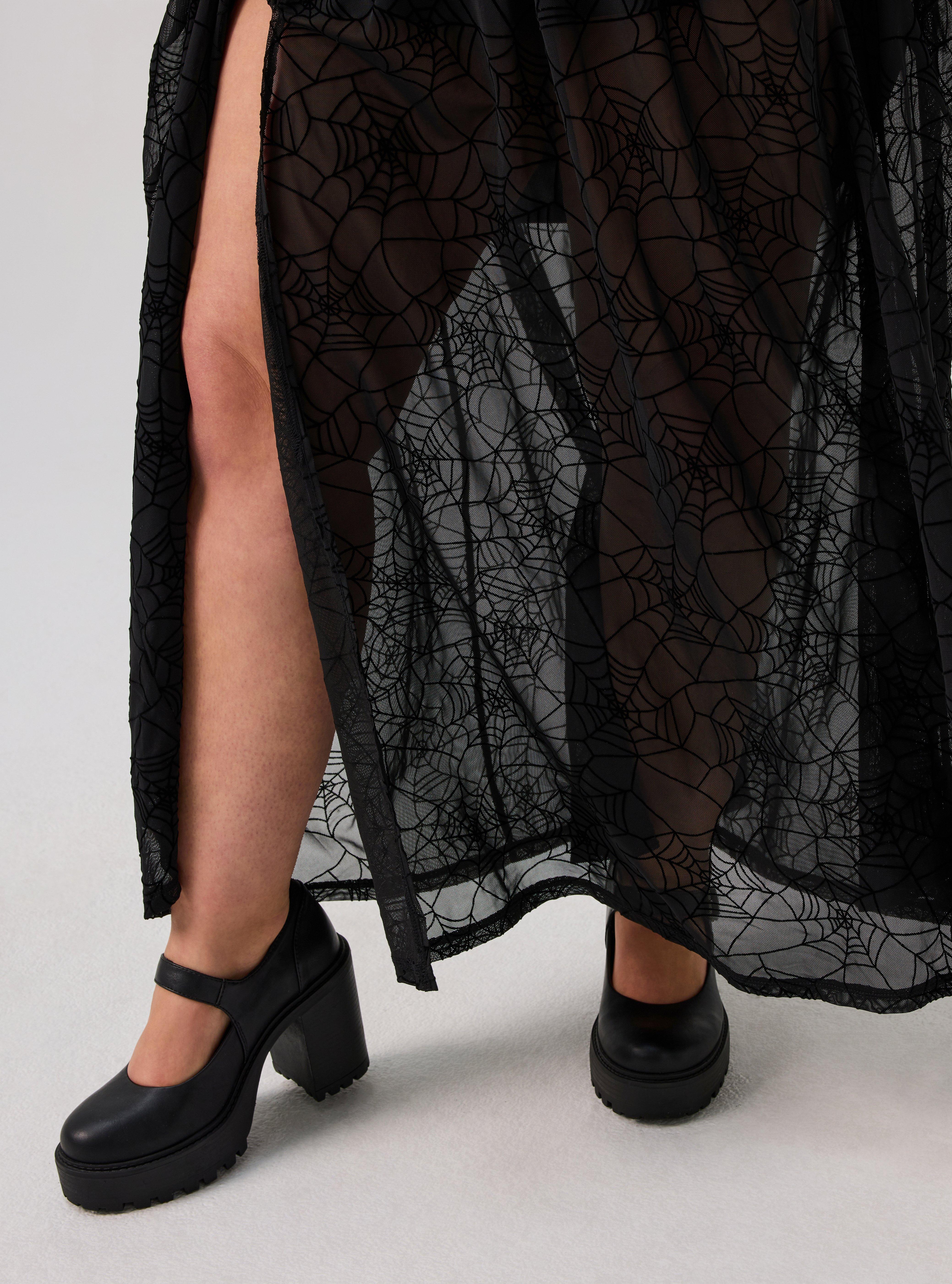 Nightfall Mesh Maxi Dress, SPIDERWEBS BLACK MESH, alternate