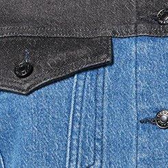 Vintage Stretch Denim Trucker Jacket, TWO TONE, swatch