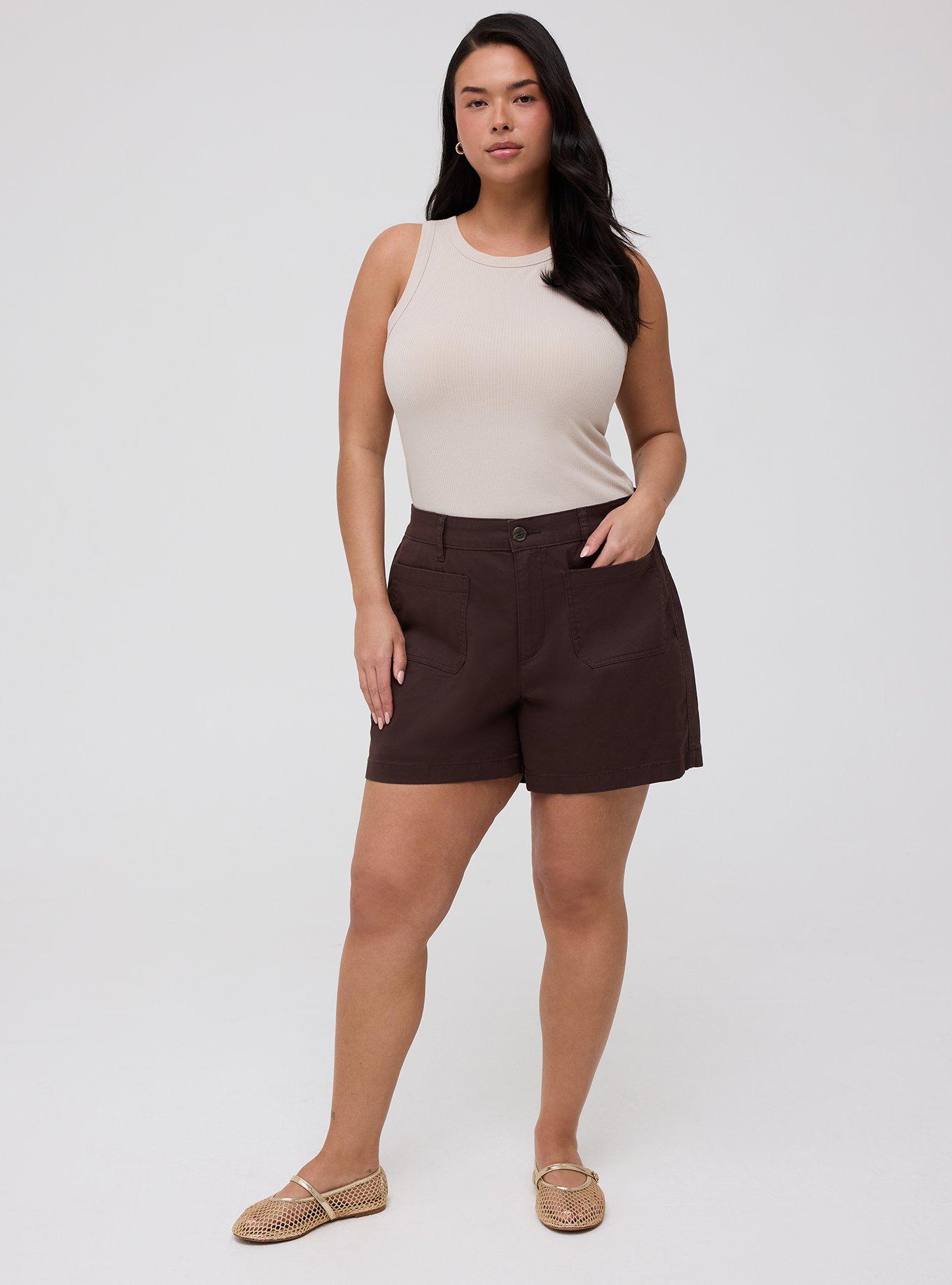 Lightweight High-Rise Twill Short, JAVA, hi-res