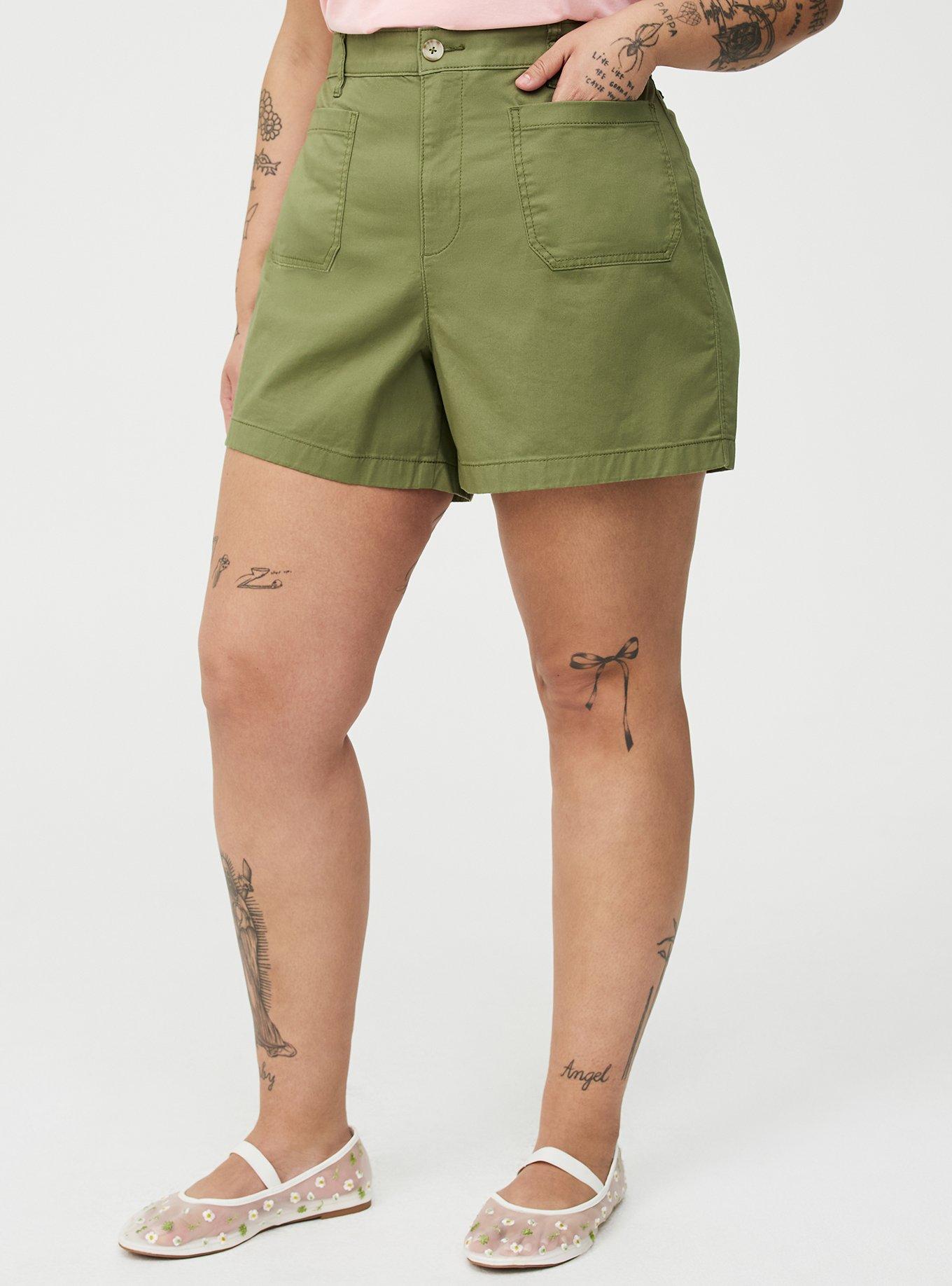 Lightweight High-Rise Twill Short, OLIVINE, alternate