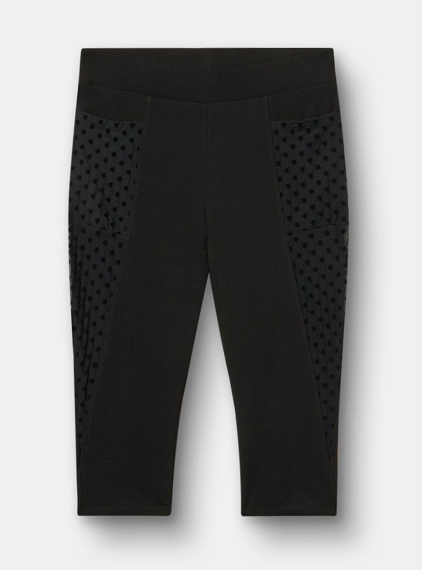 Pedal Pusher Mesh Pocket Legging, DEEP BLACK, hi-res