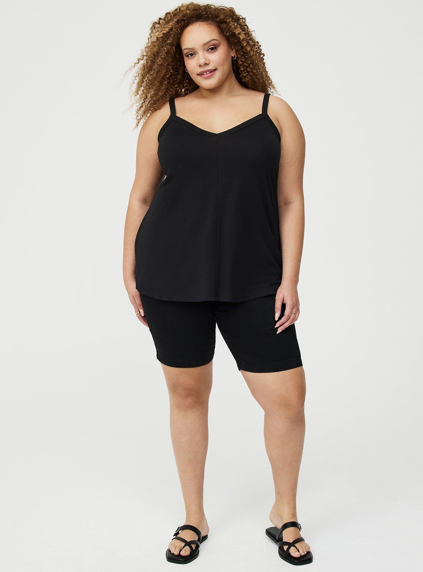 Signature Jersey V-Neck Swing Tank, DEEP BLACK, alternate