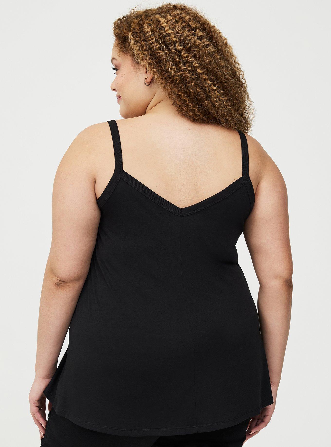 Signature Jersey V-Neck Swing Tank, DEEP BLACK, alternate