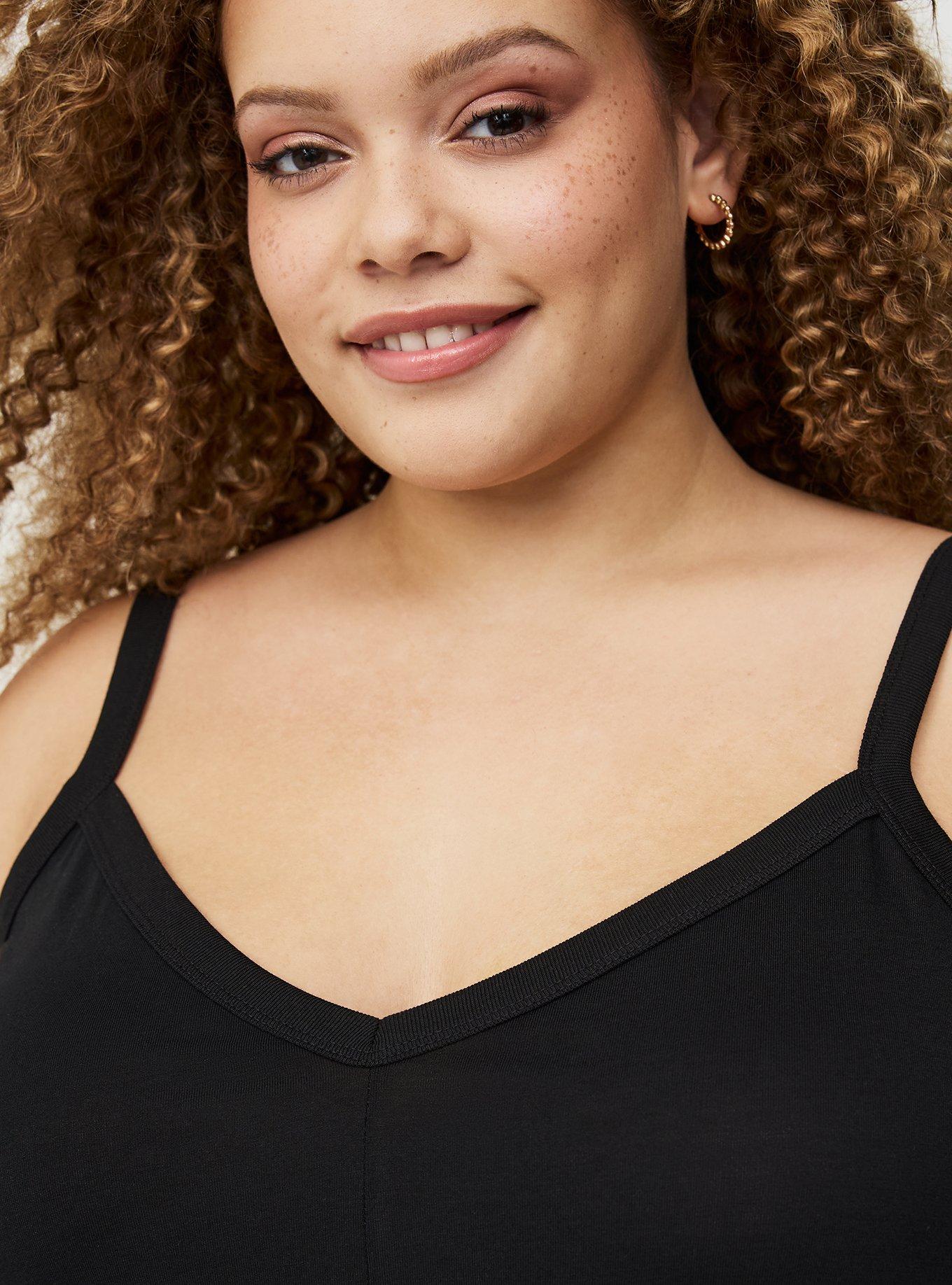 Signature Jersey V-Neck Swing Tank, DEEP BLACK, alternate