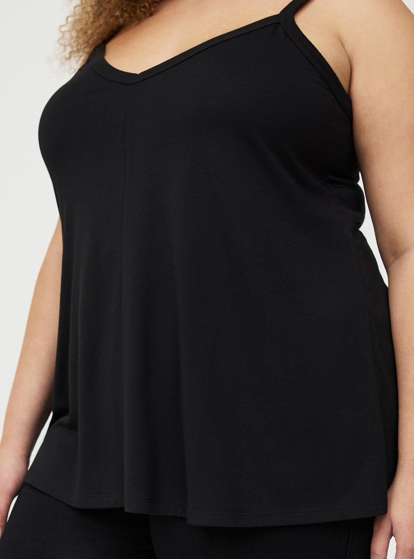 Signature Jersey V-Neck Swing Tank, DEEP BLACK, alternate