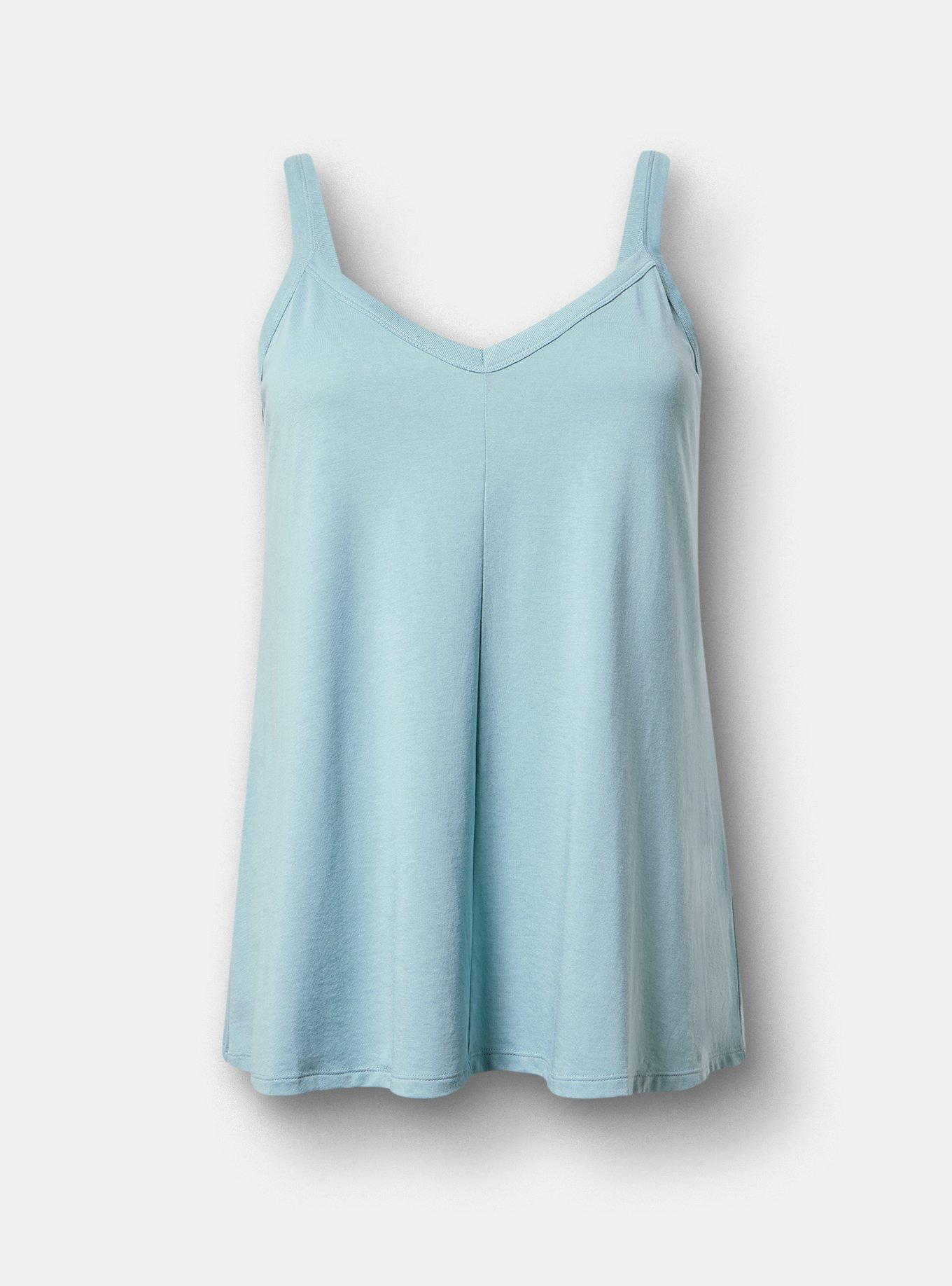 Signature Jersey V-Neck Swing Tank, STONE BLUE, hi-res