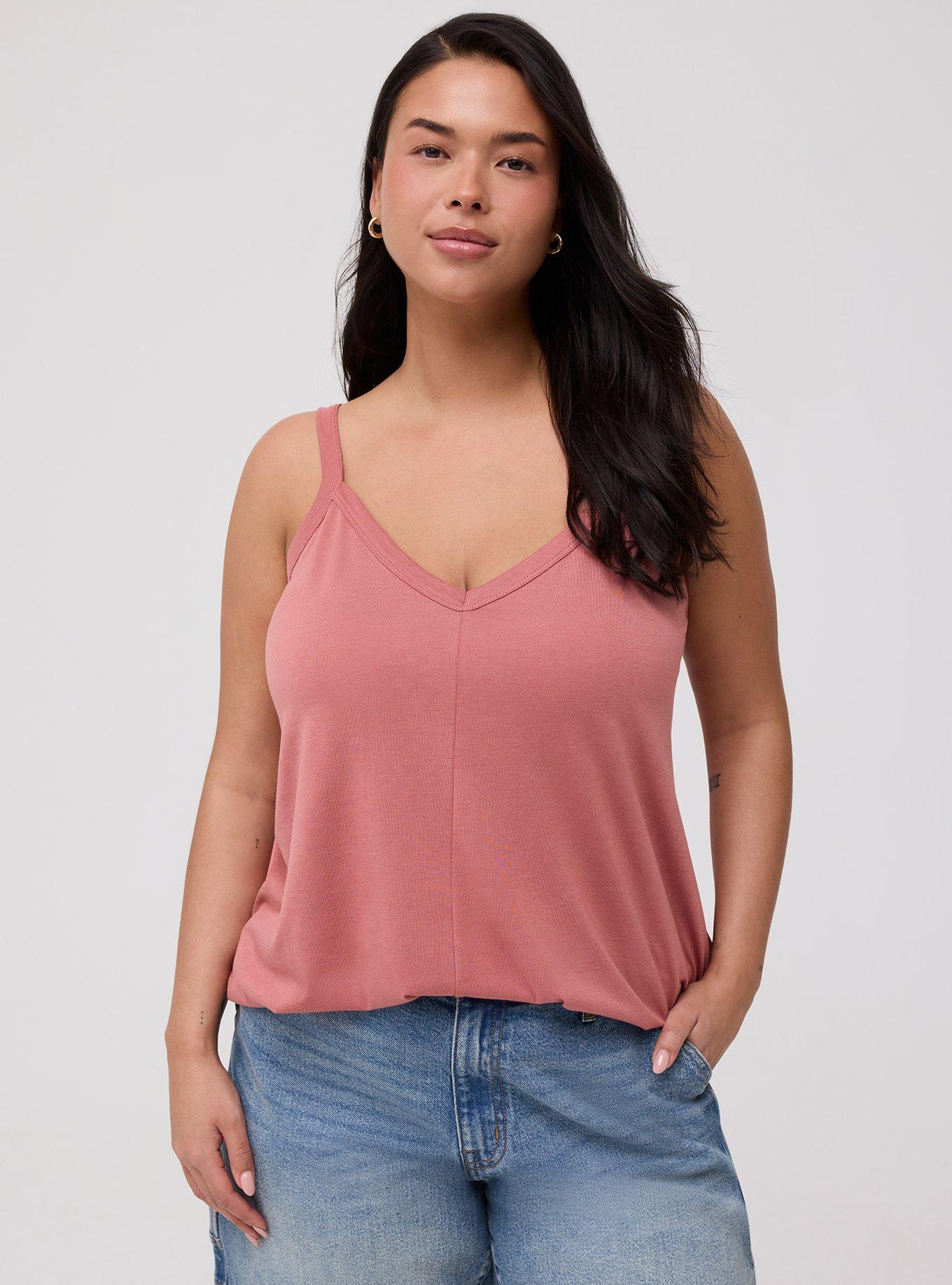 Signature Jersey V-Neck Swing Tank, LIGHT MAHOGANY, alternate