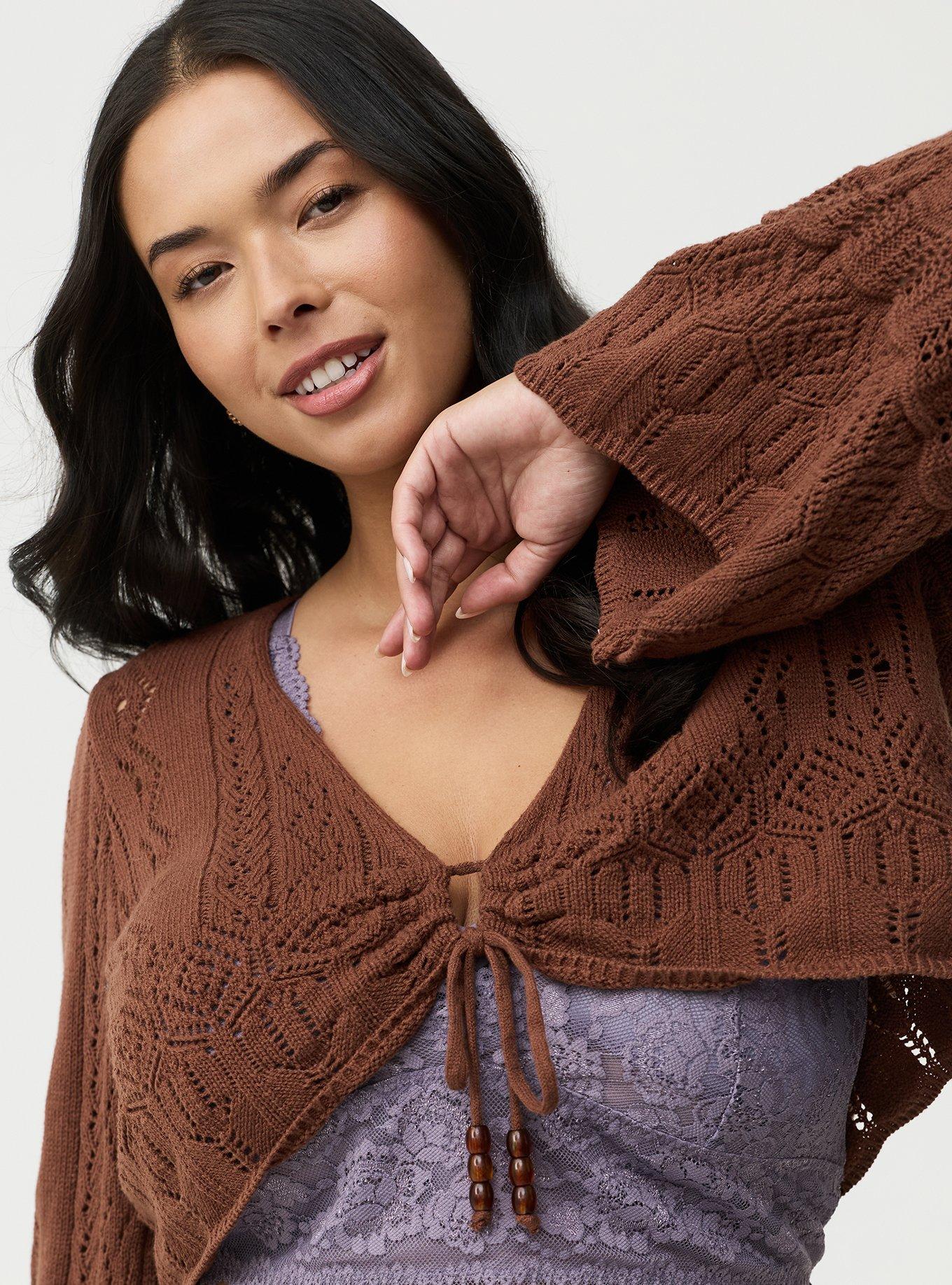 V-Neck Shrug, CAPPUCCINO, alternate