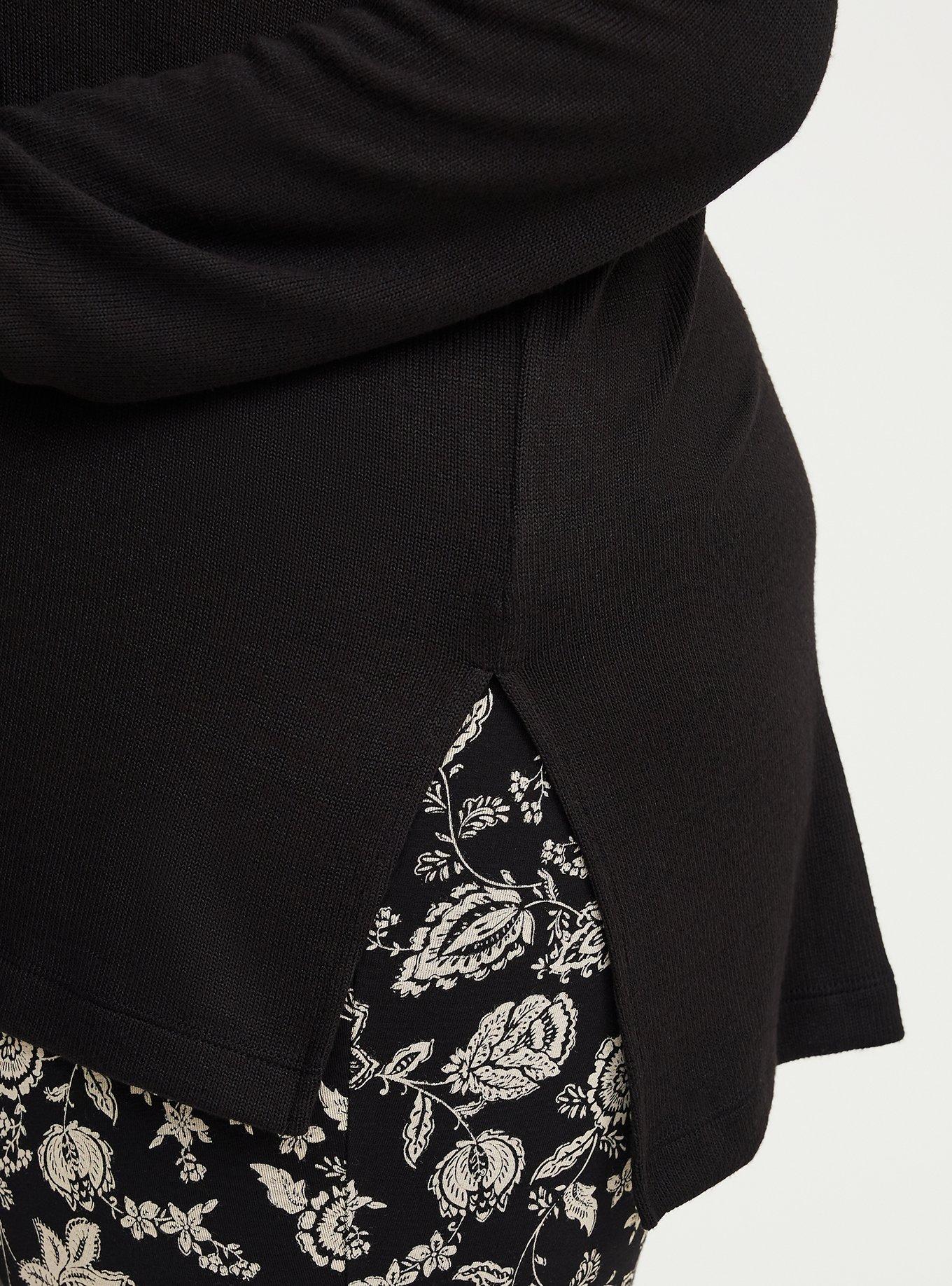 Hacci Off-Shoulder Pullover Sweater, DEEP BLACK, alternate