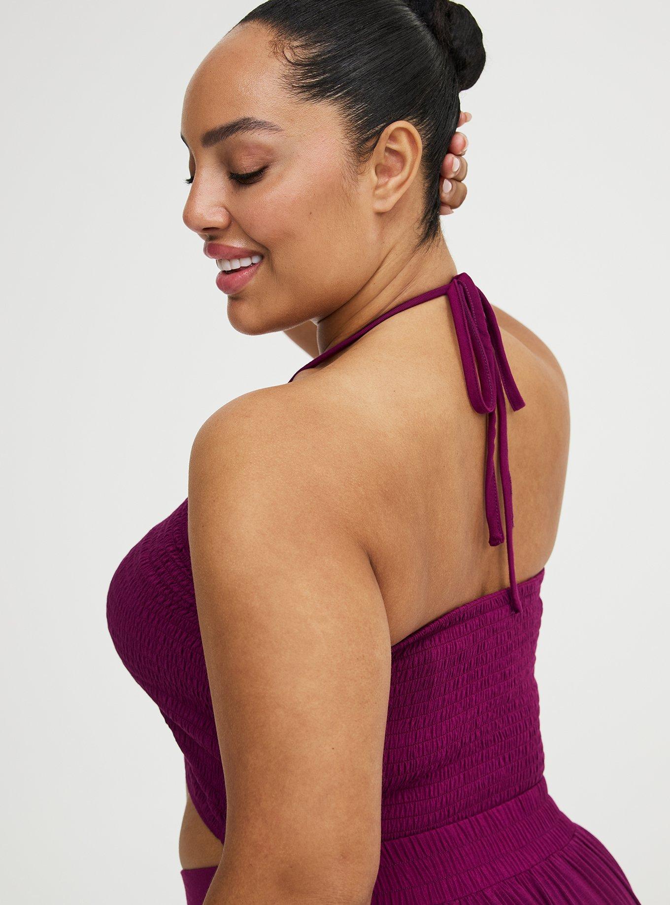 Smocked Maxi Skirt Set, PLUM CASPIA, alternate