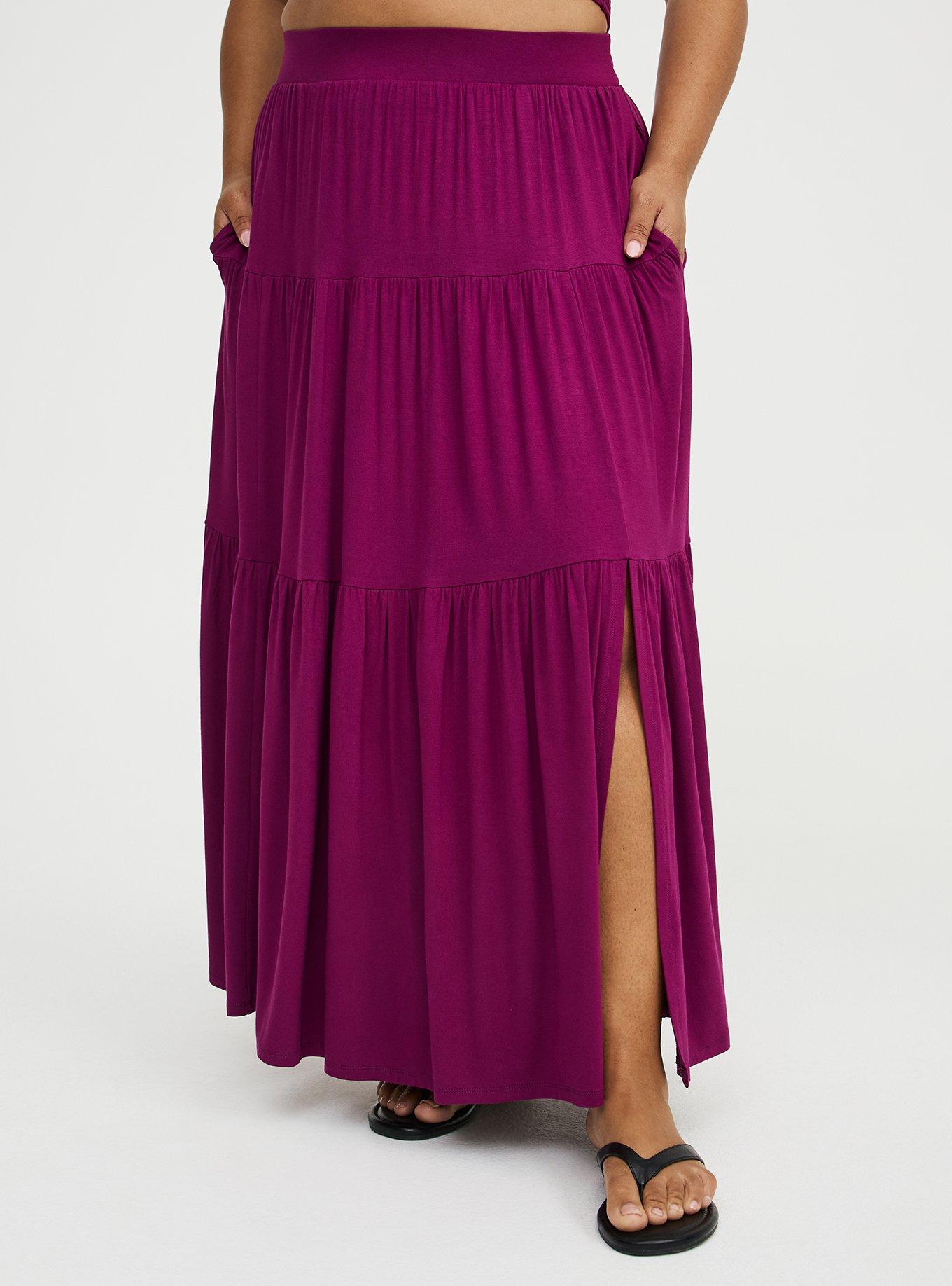 Smocked Maxi Skirt Set, PLUM CASPIA, alternate
