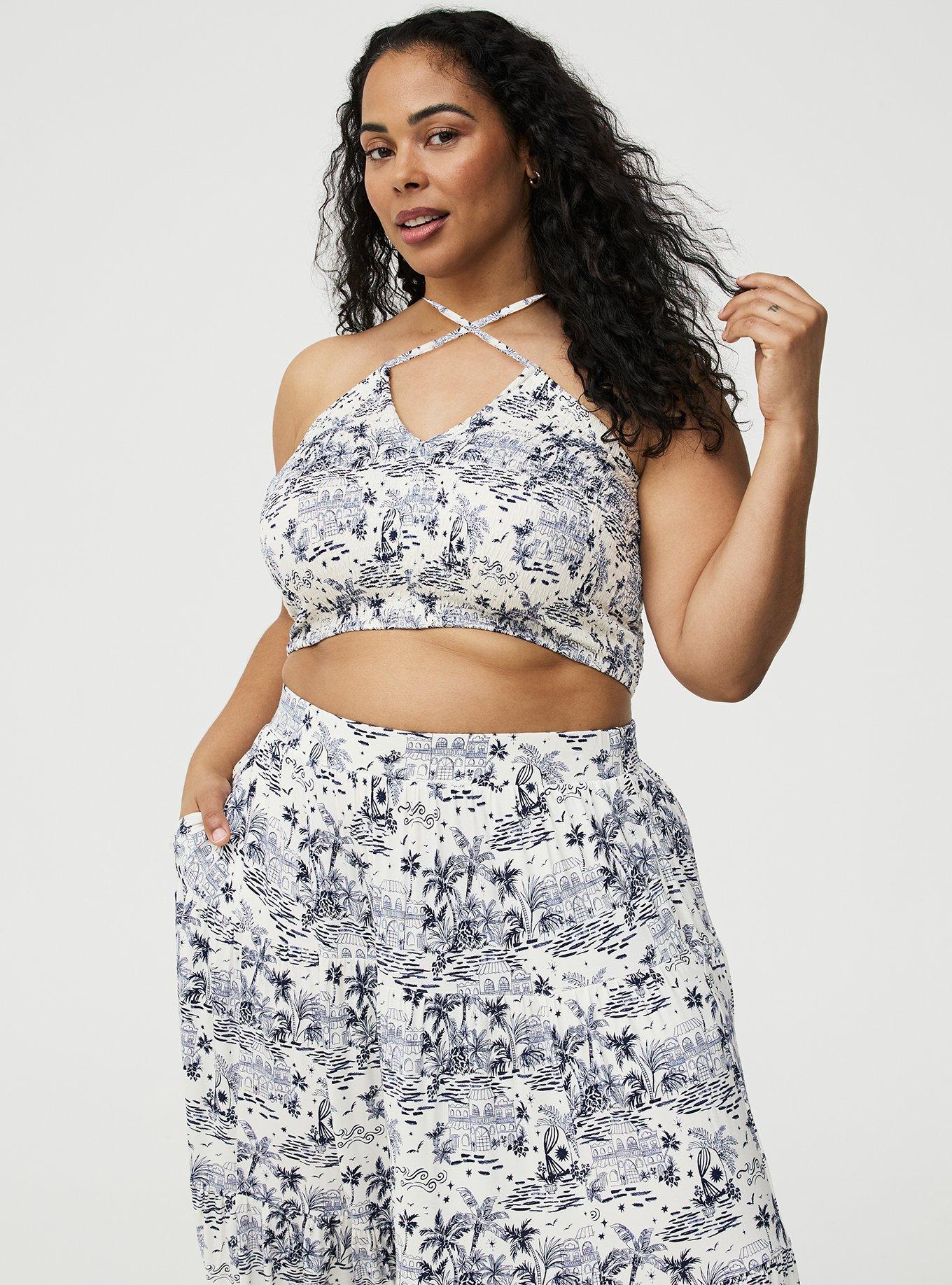 Smocked Maxi Skirt Set, REVERIA TOILE NAVY, alternate