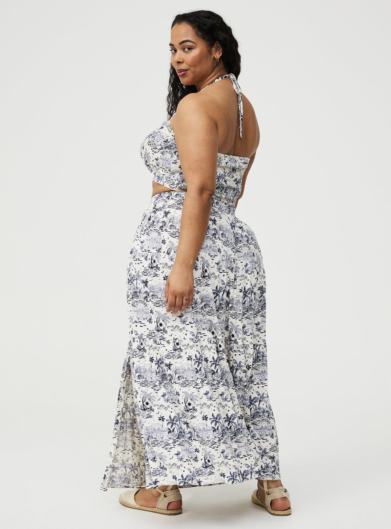 Smocked Maxi Skirt Set, REVERIA TOILE NAVY, alternate