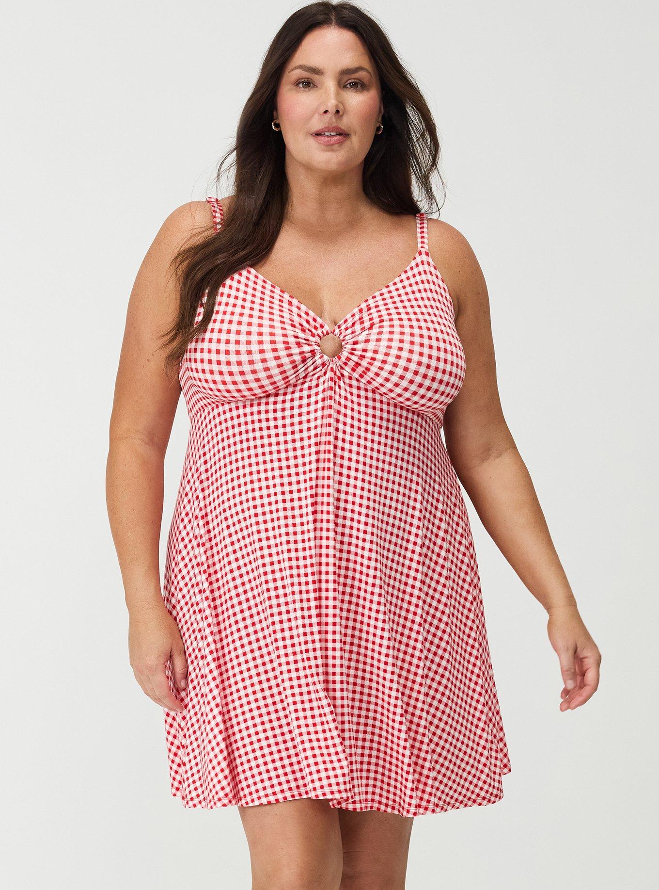 Sweetheart O-Ring Mini Dress, SOPHIE GINGHAM RED, alternate