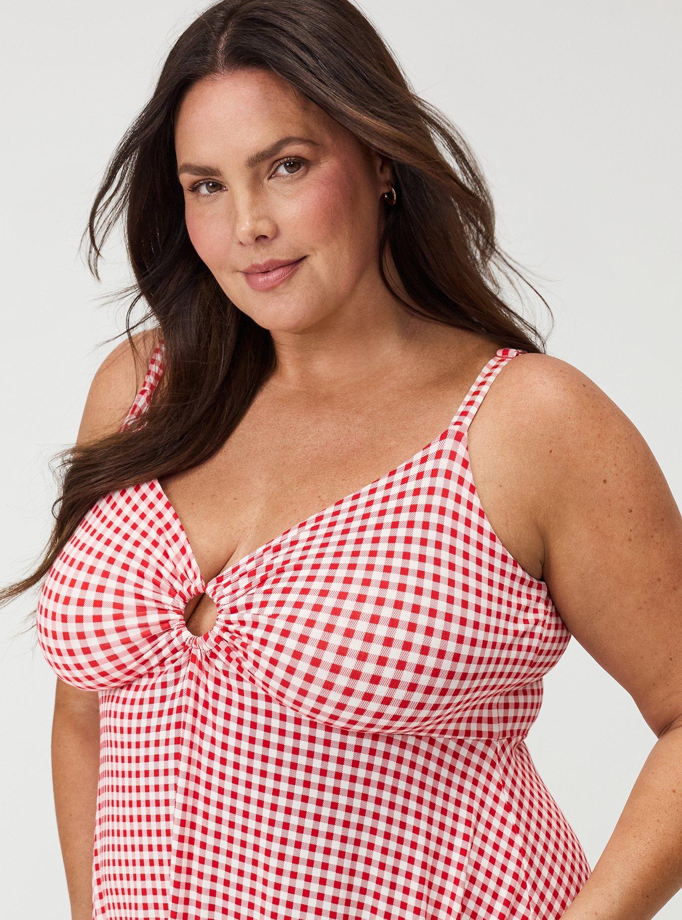 Sweetheart O-Ring Mini Dress, SOPHIE GINGHAM RED, alternate