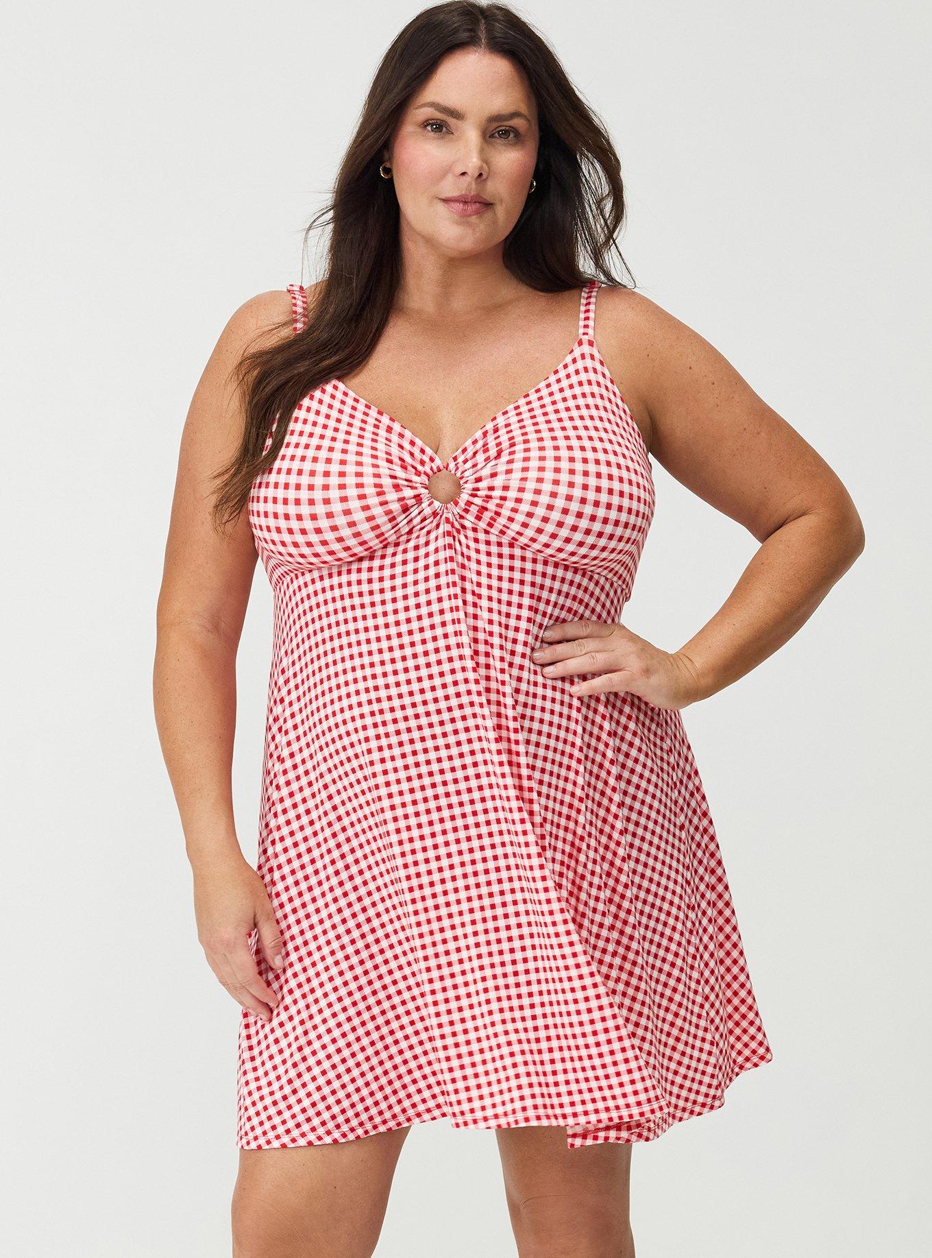 Sweetheart O-Ring Mini Dress, SOPHIE GINGHAM RED, hi-res