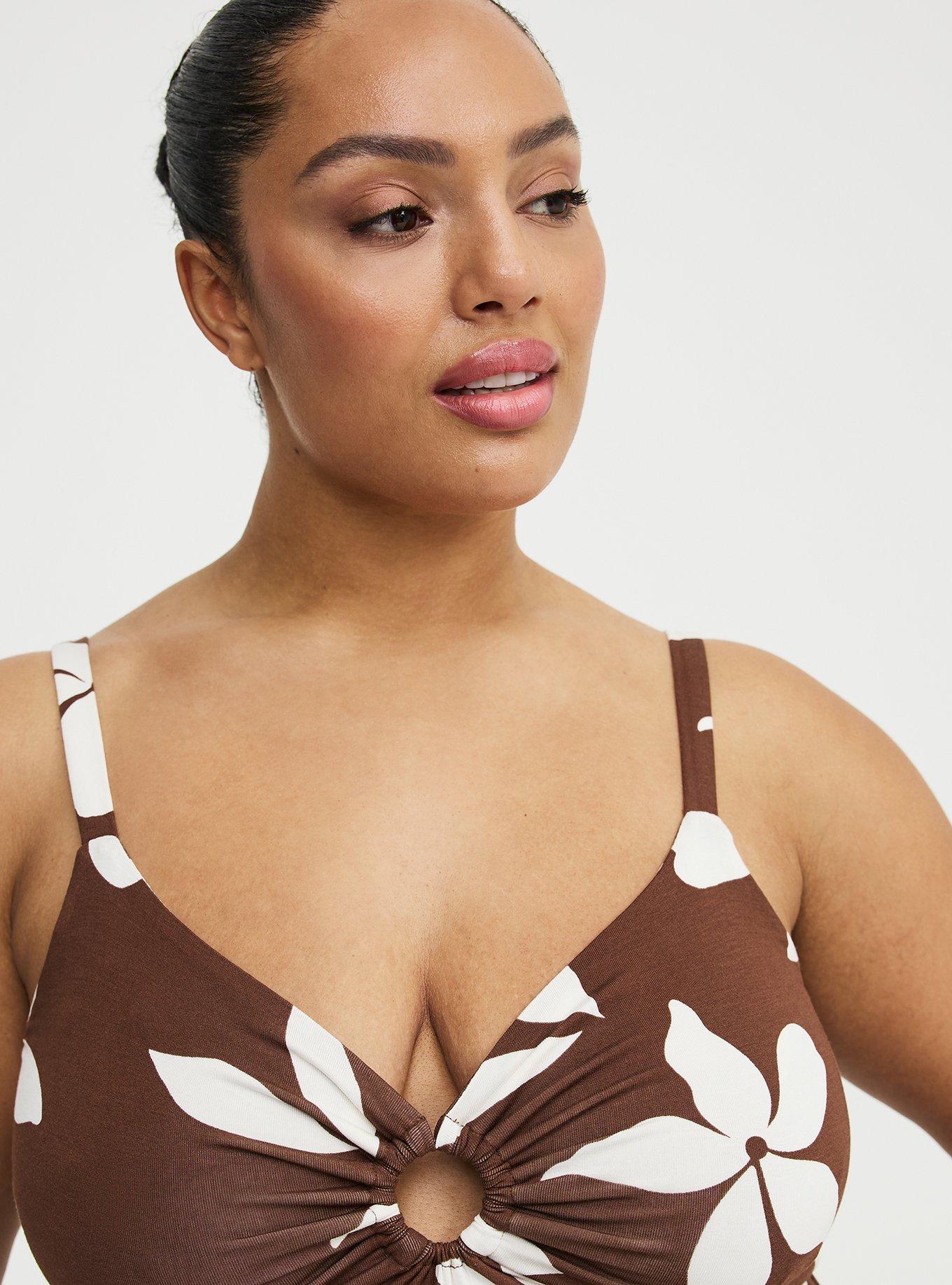 Sweetheart O-Ring Mini Dress, GABRIELLA FLORAL BROWN, alternate