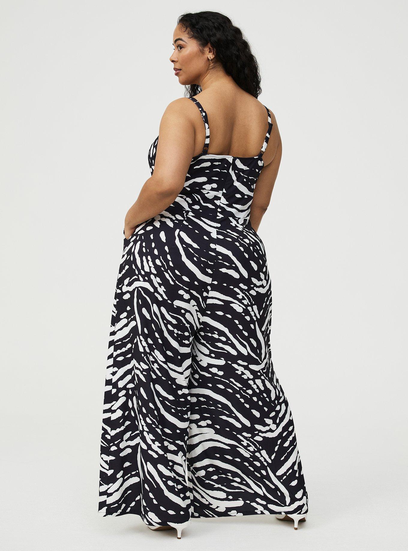 Studio Crepe Wide Leg Jumpsuit, ABSTRACT SPLATTER BLACK, alternate