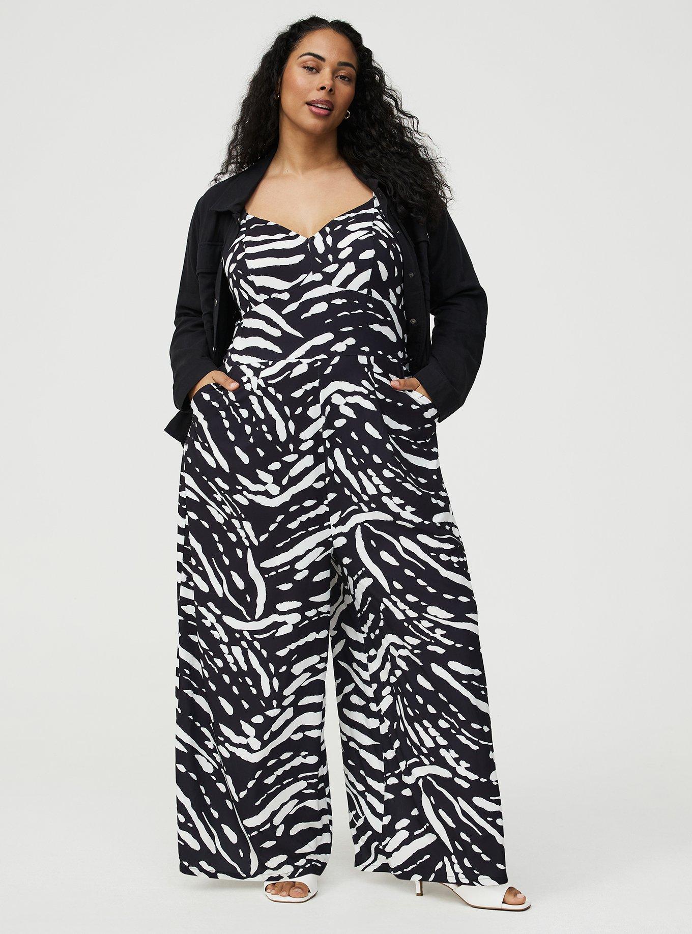 Studio Crepe Wide Leg Jumpsuit, ABSTRACT SPLATTER BLACK, alternate