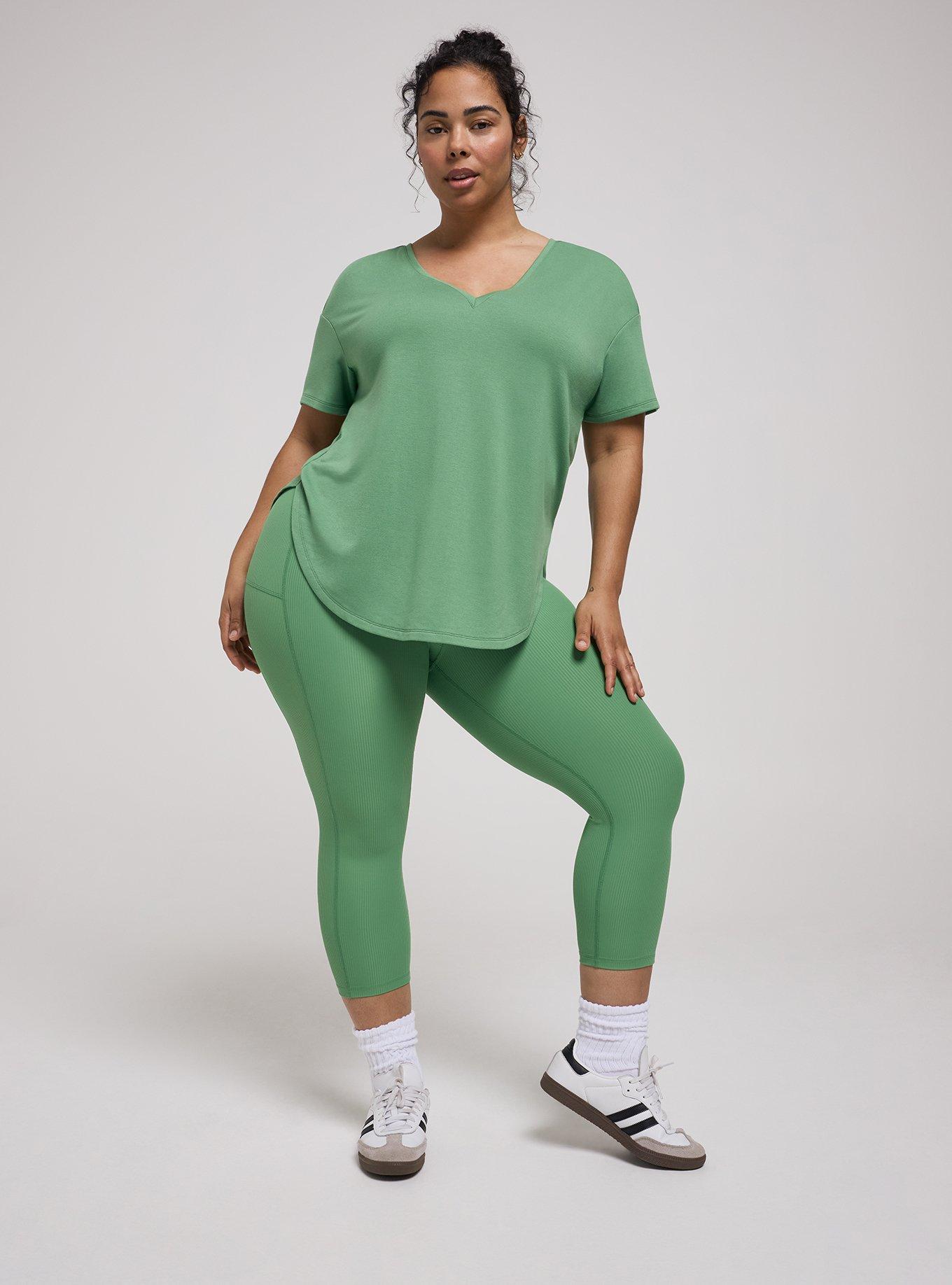 TRU Performance Core V-Band Capri Legging, STONE GREEN, hi-res