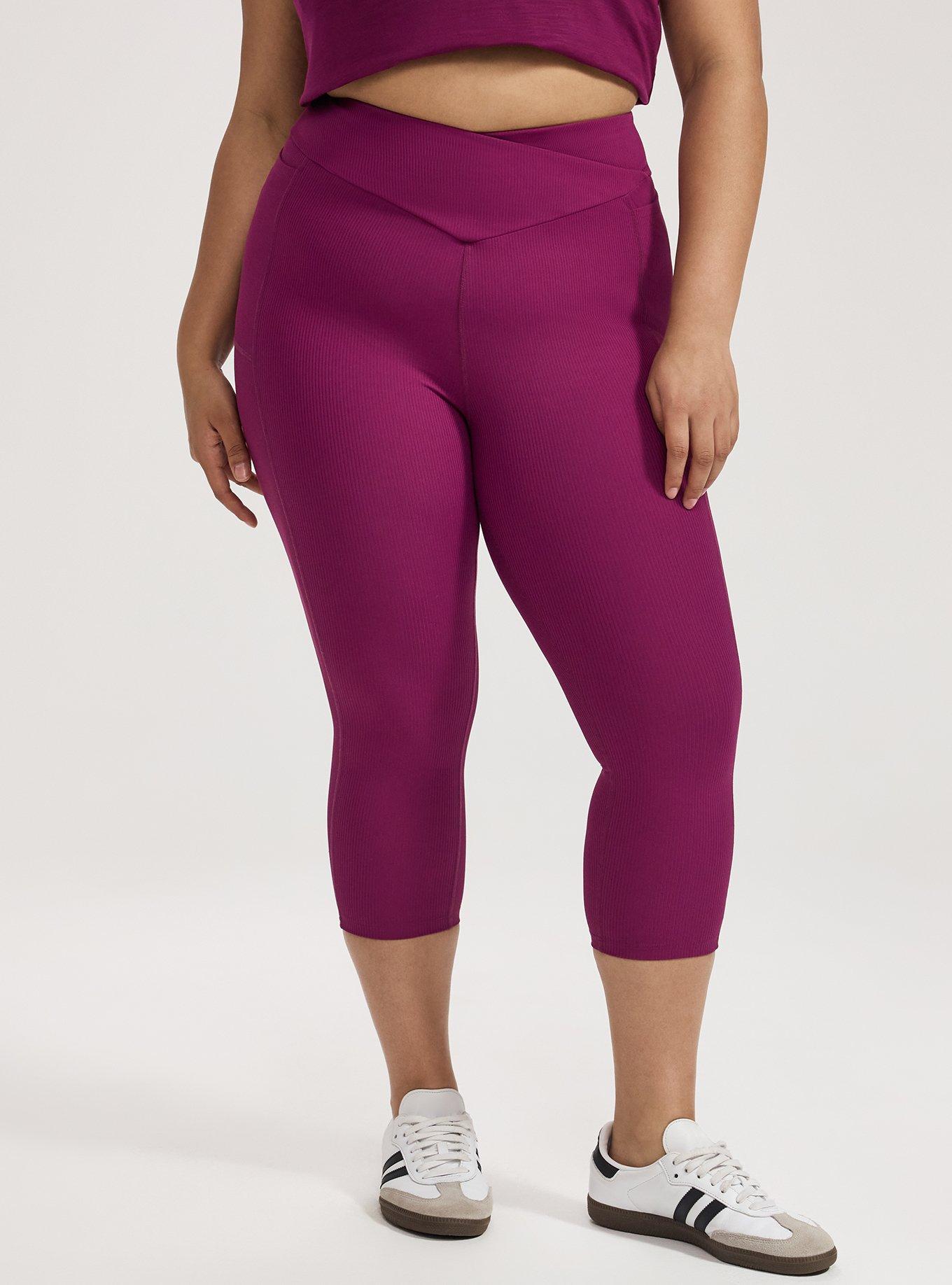 TRU Performance Core V-Band Capri Legging, PLUM CASPIA, alternate