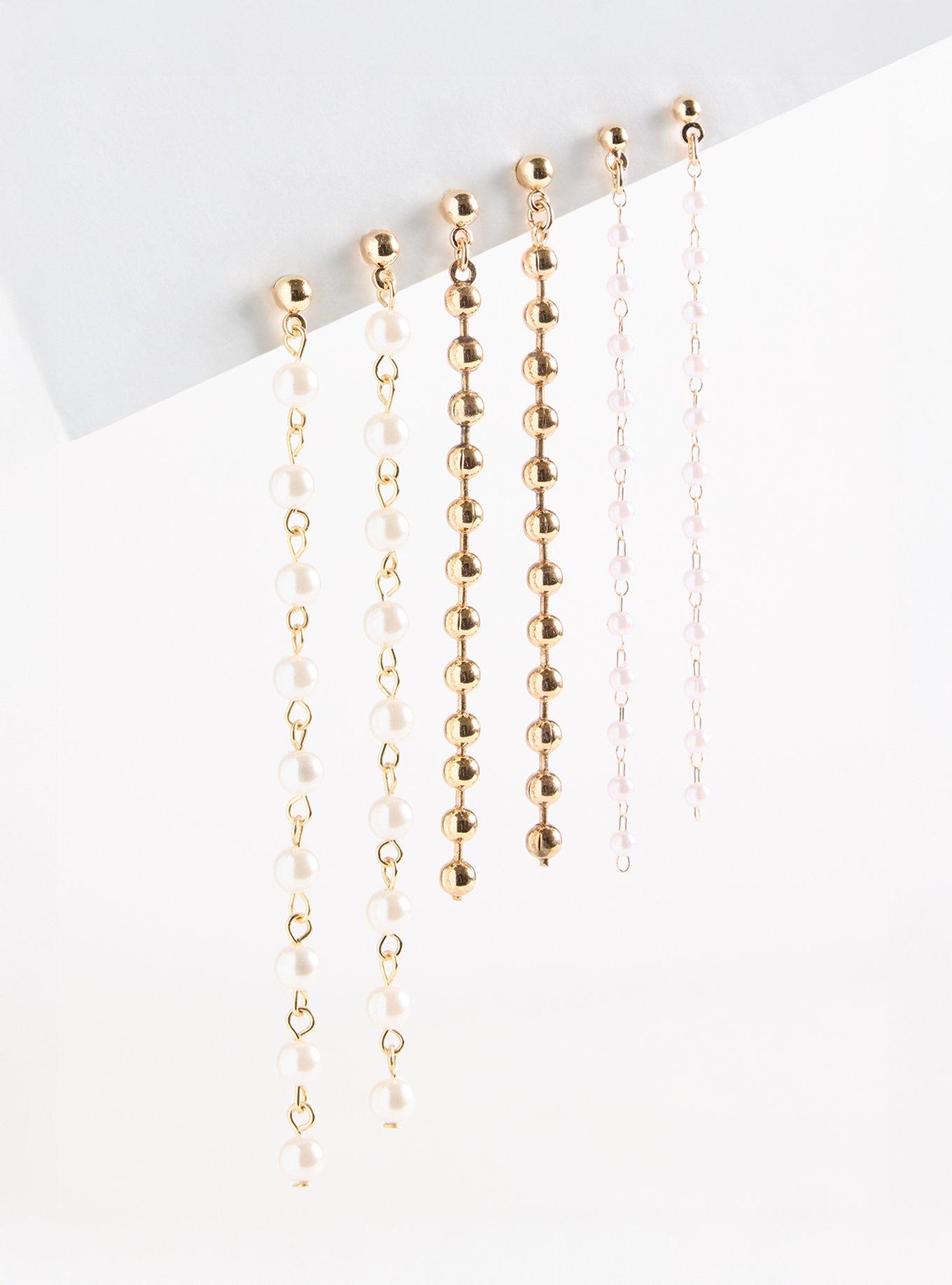 Pearl Linear Earring Set, , hi-res