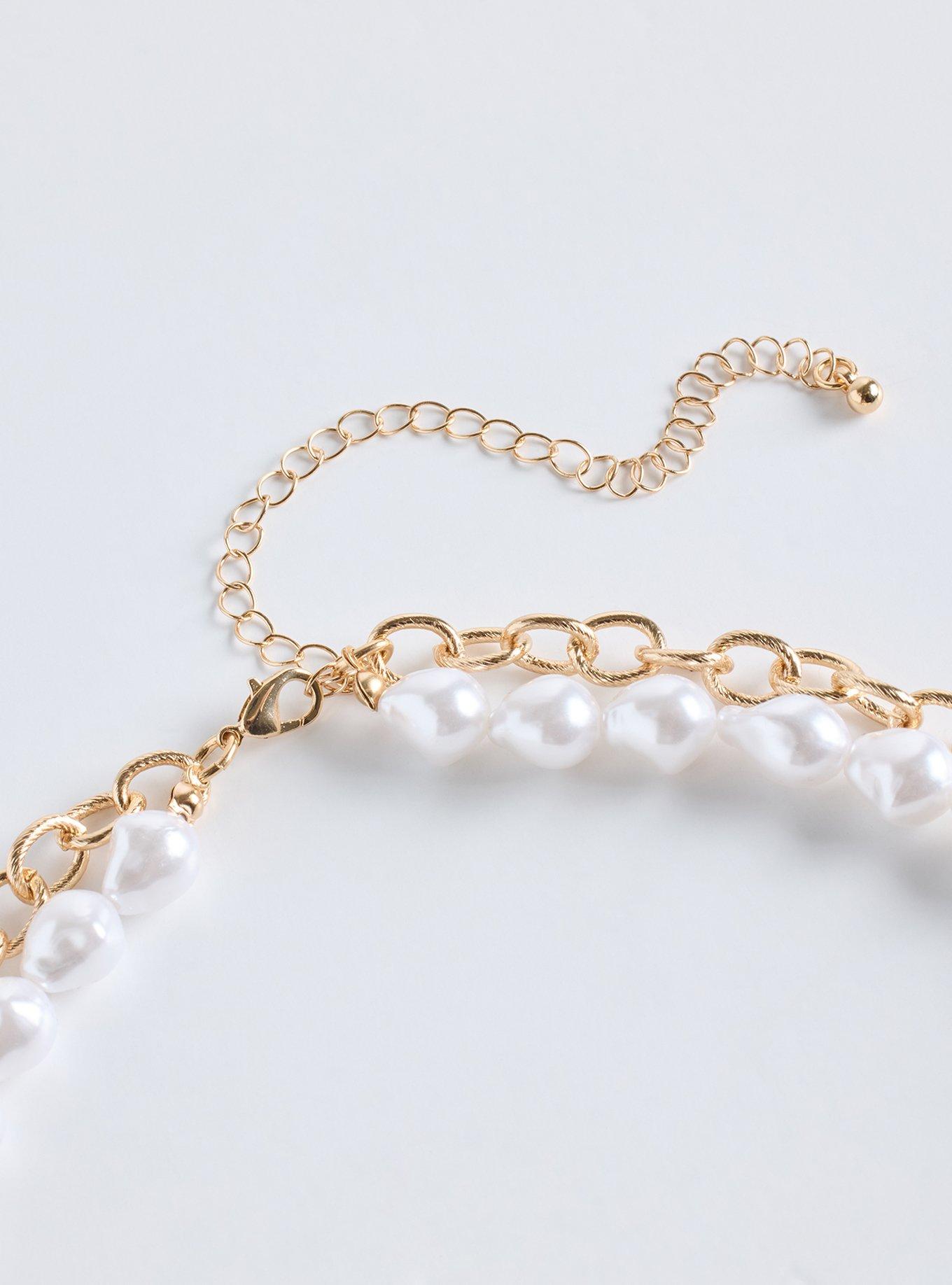 Charm Pearl Layered Necklace, , alternate