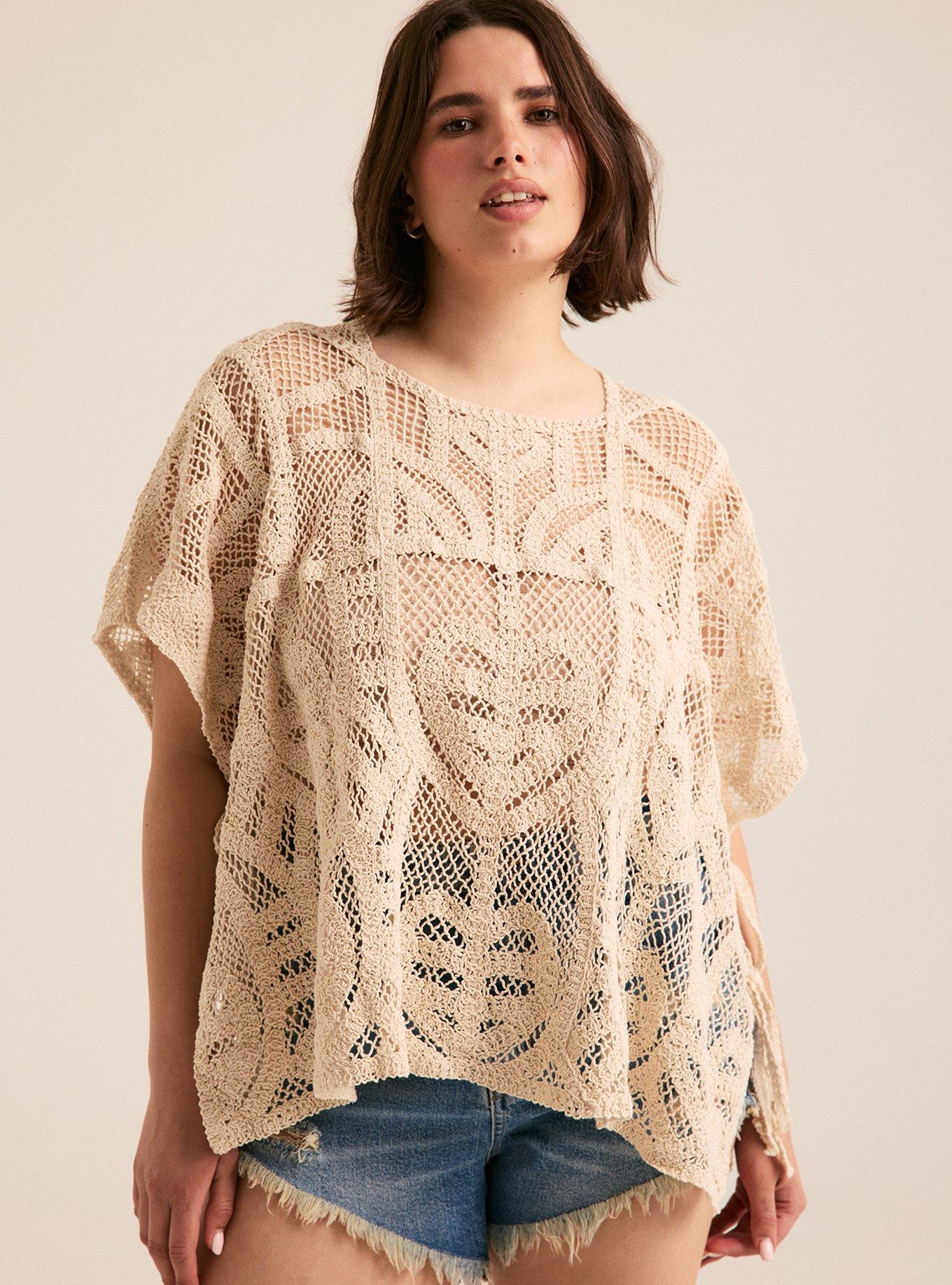 Crochet Pullover, , hi-res