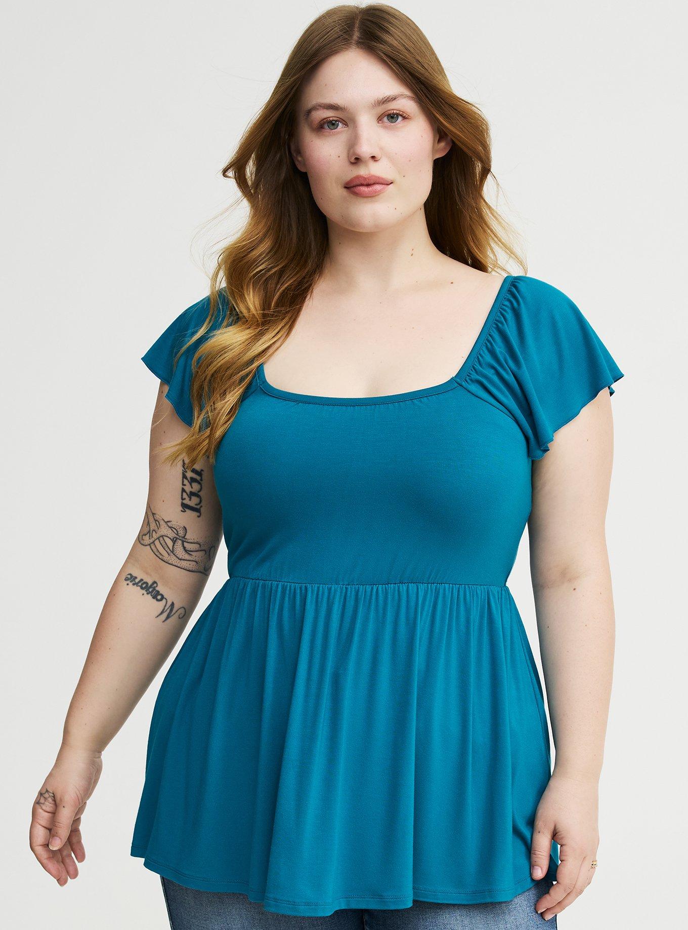 Super Soft Babydoll Top, OCEAN DEPTHS, hi-res