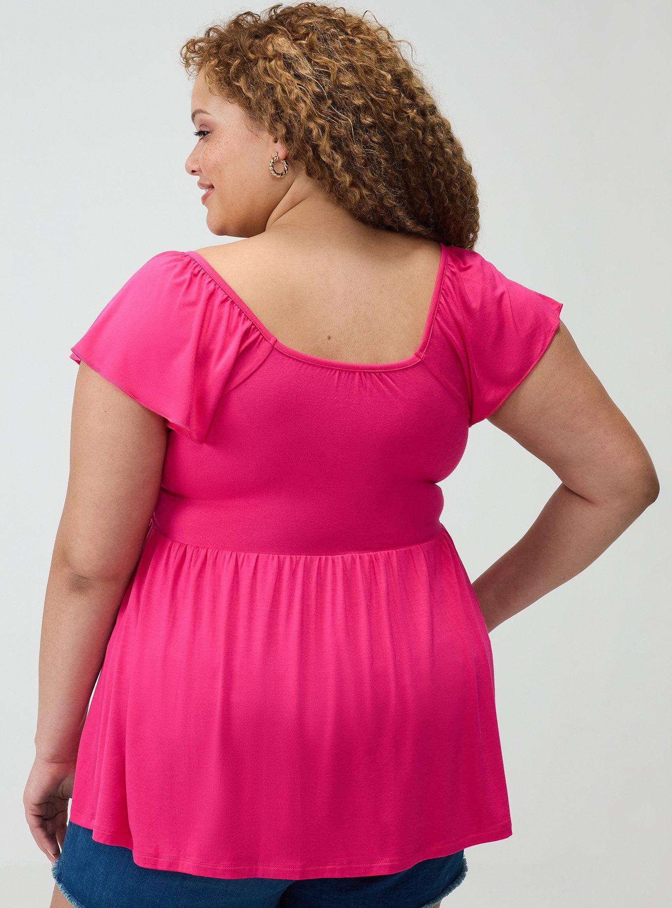 Super Soft Babydoll Top, BEETROOT PURPLE, alternate