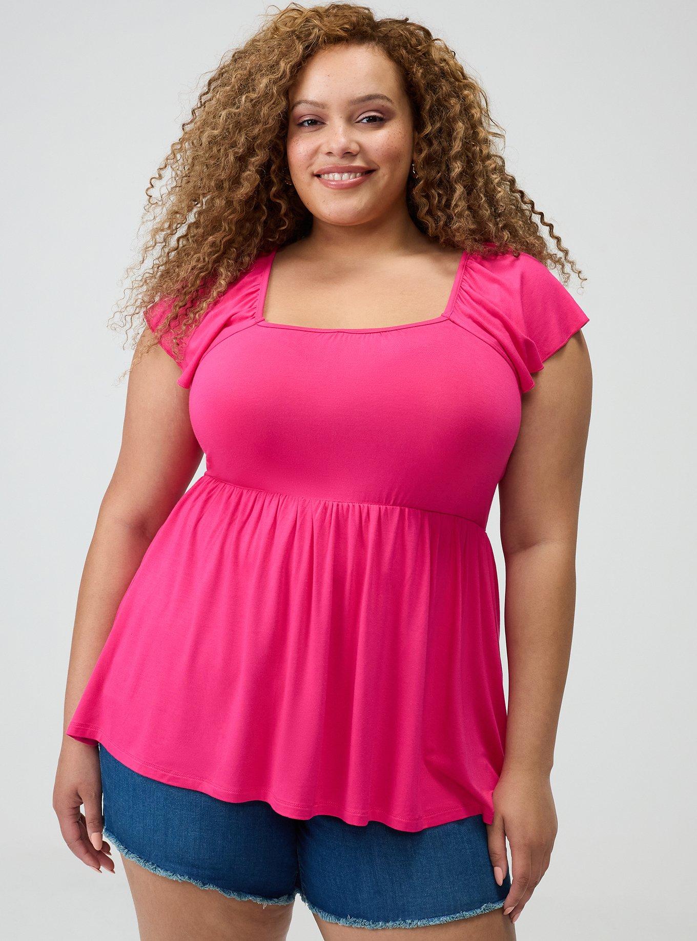 Super Soft Babydoll Top, BEETROOT PURPLE, hi-res