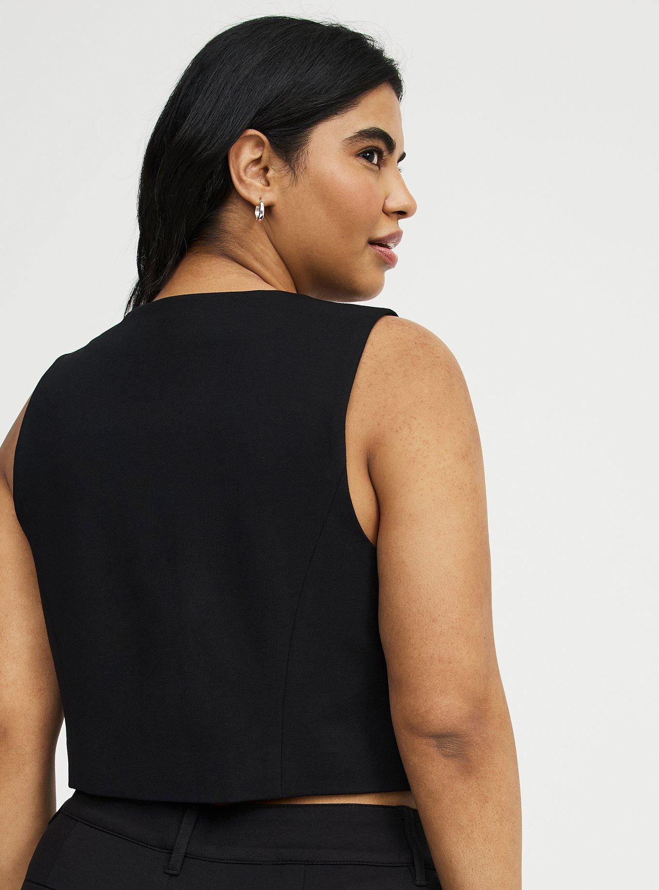 Tailored Ponte Vest, DEEP BLACK, alternate