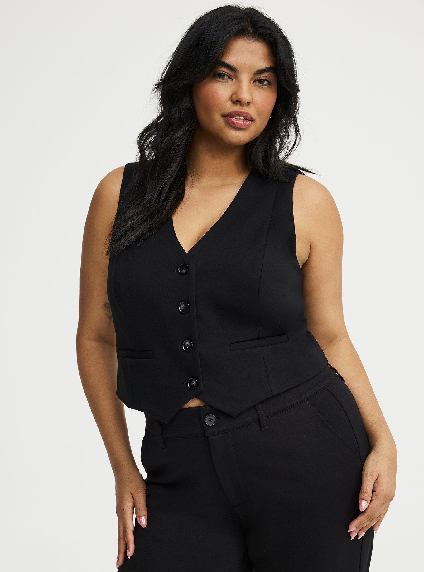 Tailored Ponte Vest, DEEP BLACK, alternate