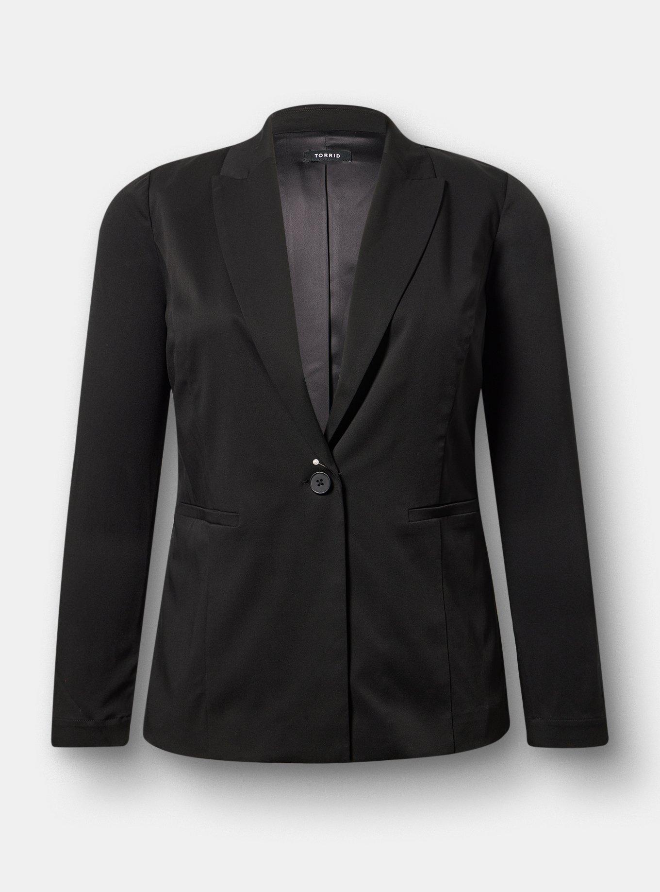 Modern Challis Blazer, DEEP BLACK, hi-res